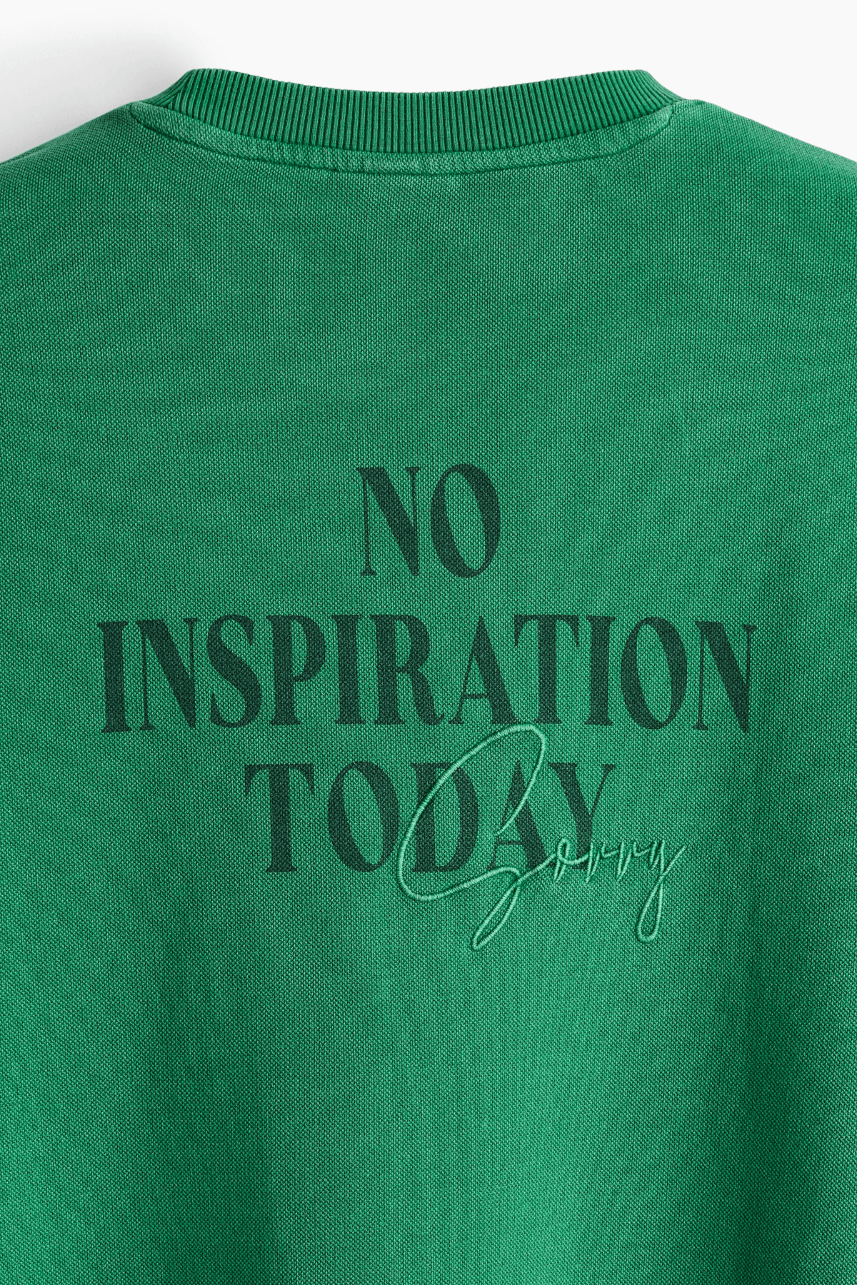 Men’s Green/No Inspiration Today Relaxed Fit motif-detail cotton T-shirt - View 2 - Superr*