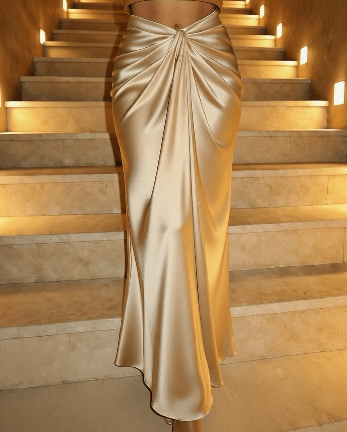 Noor Satin Drape Skirt - View 2 - Superr*