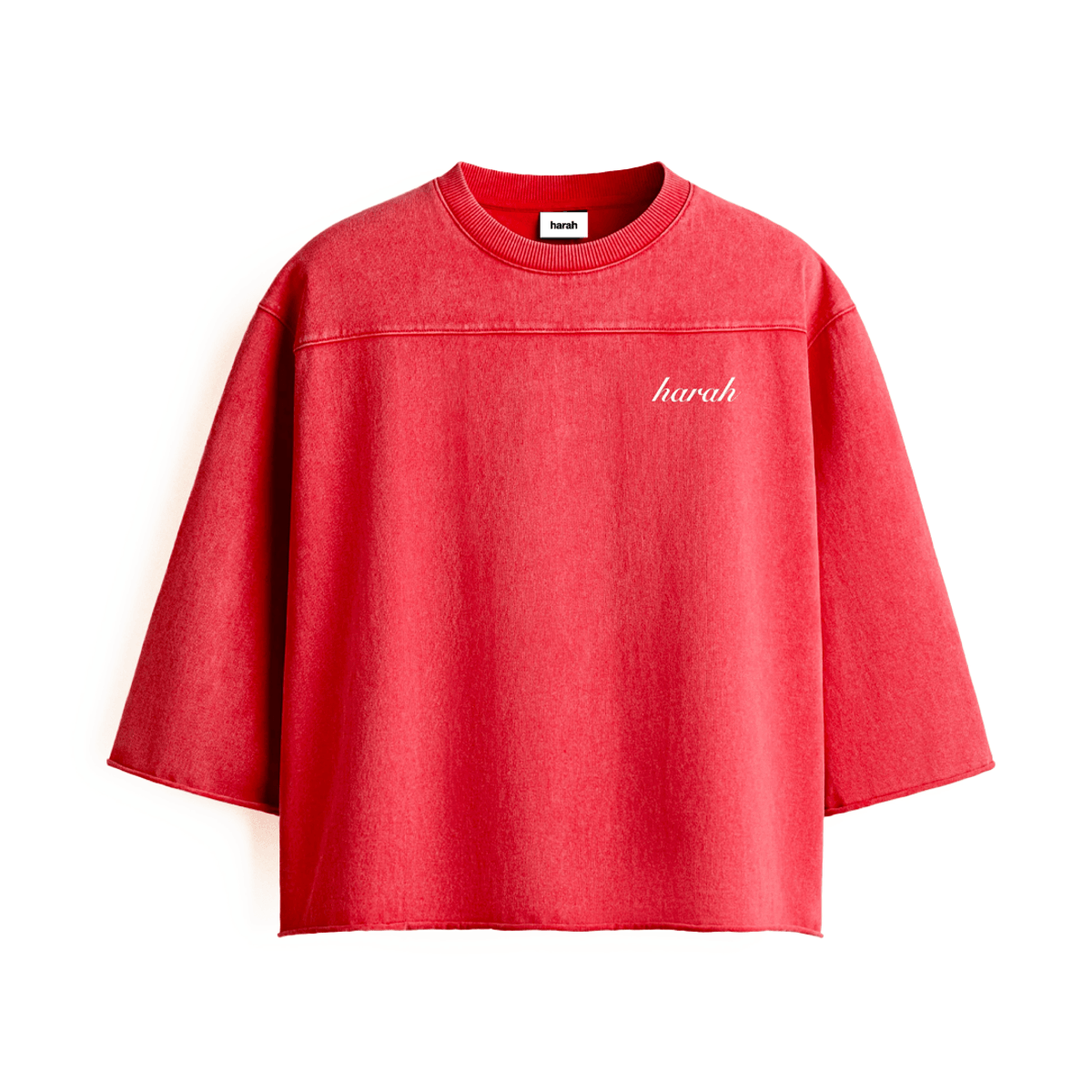 Harah Boxy Rugged Tshirt-Red - View 2 - Superr*
