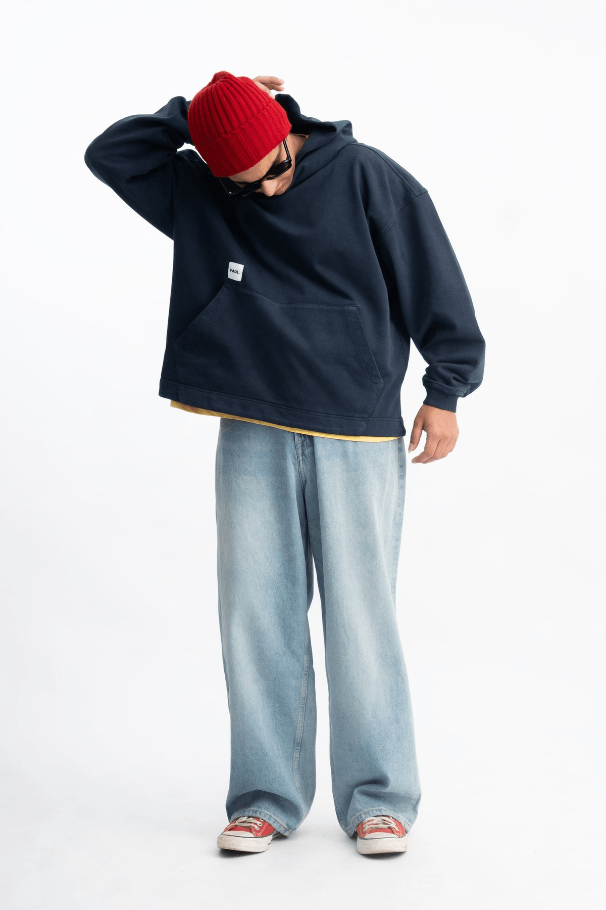 Patch hoodie - Washed Navy - View 4 - Superr*