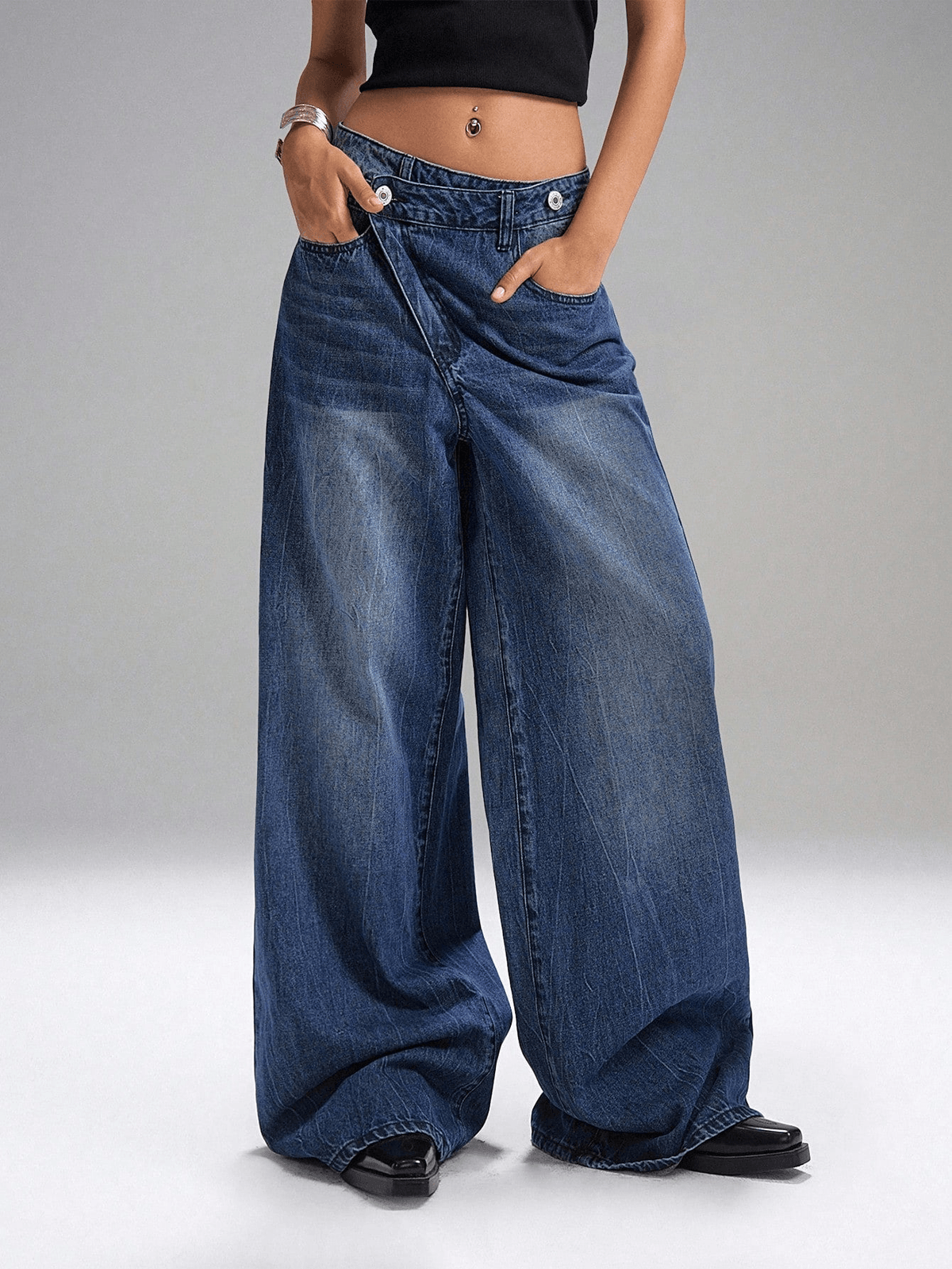 Deconstructed Fly Extra Wide Leg Jeans - View 4 - Superr*