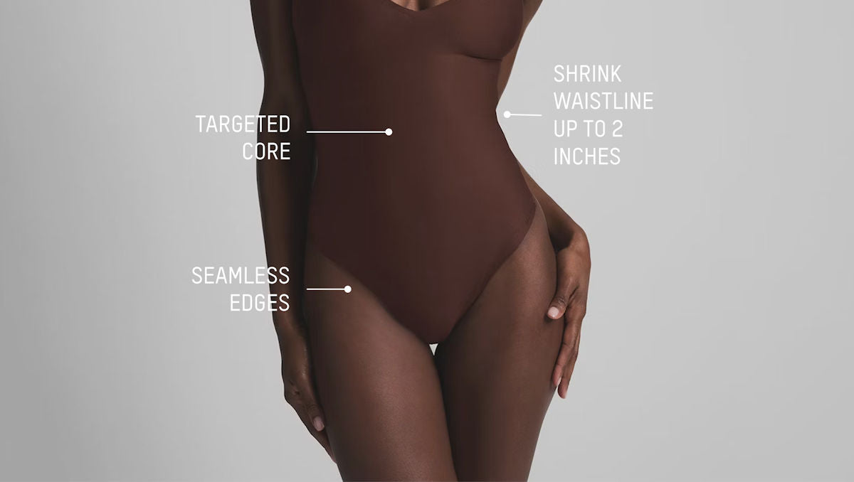 Skims Body Core Sculpt Plunge Thong Bodysuit - View 2 - Superr*