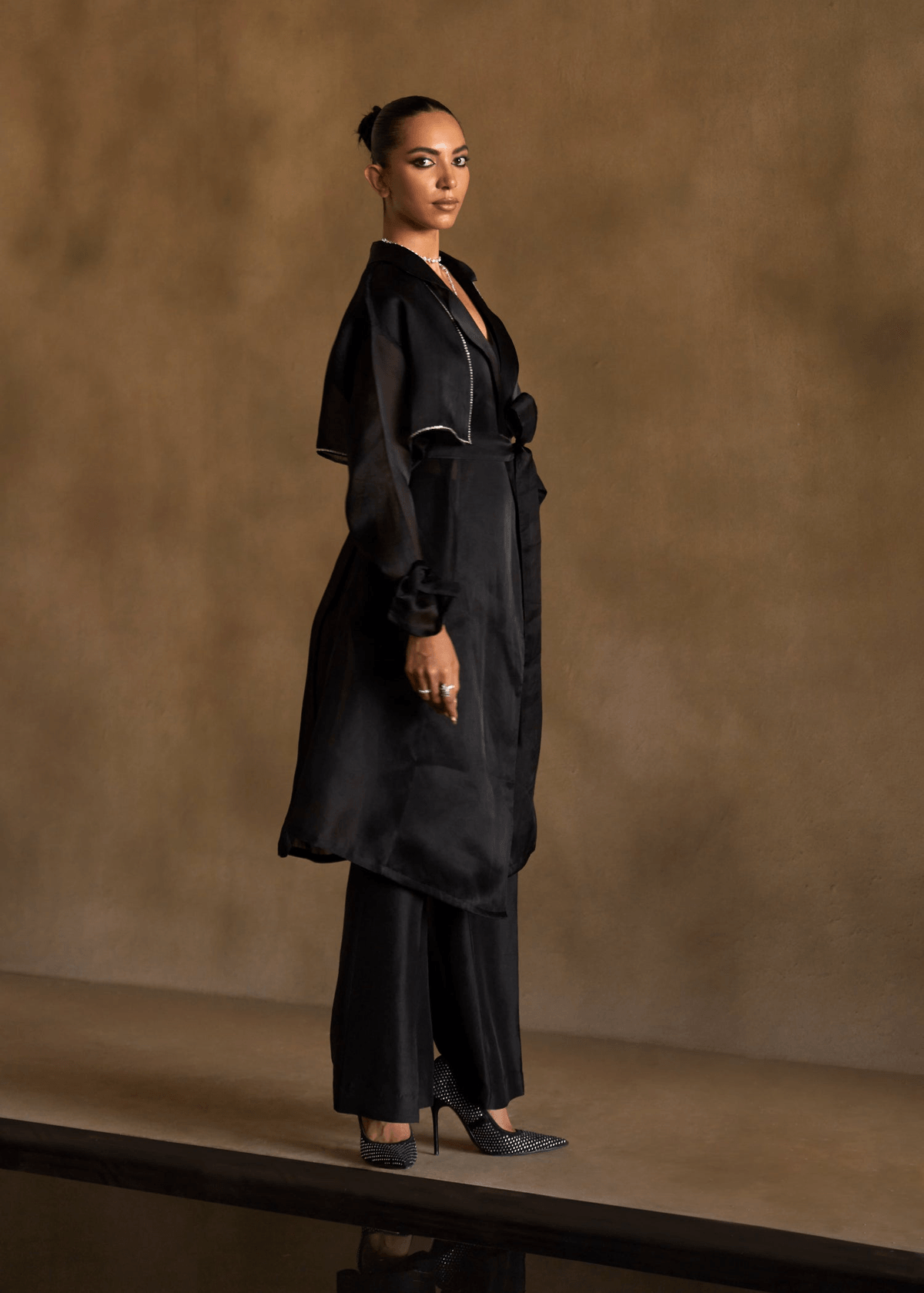 Margot Shadow Black Trench Set - View 4 - Superr*