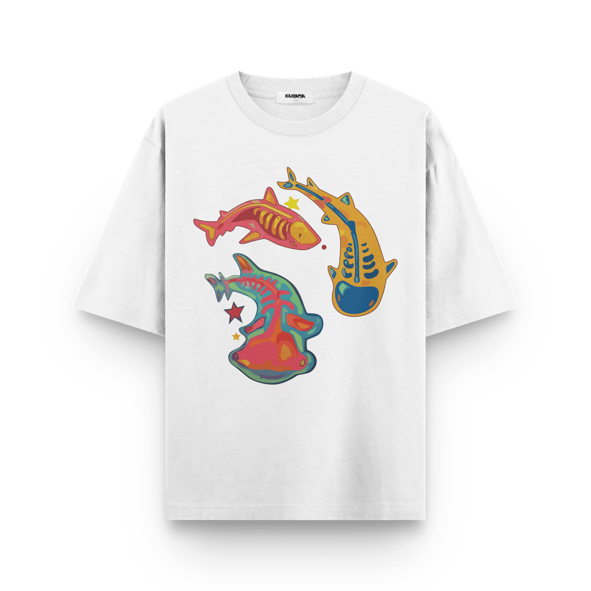 Neon Koi Orbit – Oversized Graphic T-Shirt - View 2 - Superr*