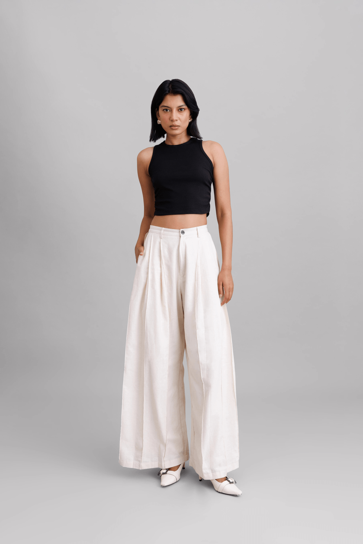 Ecru Tube Pants - View 4 - Superr*
