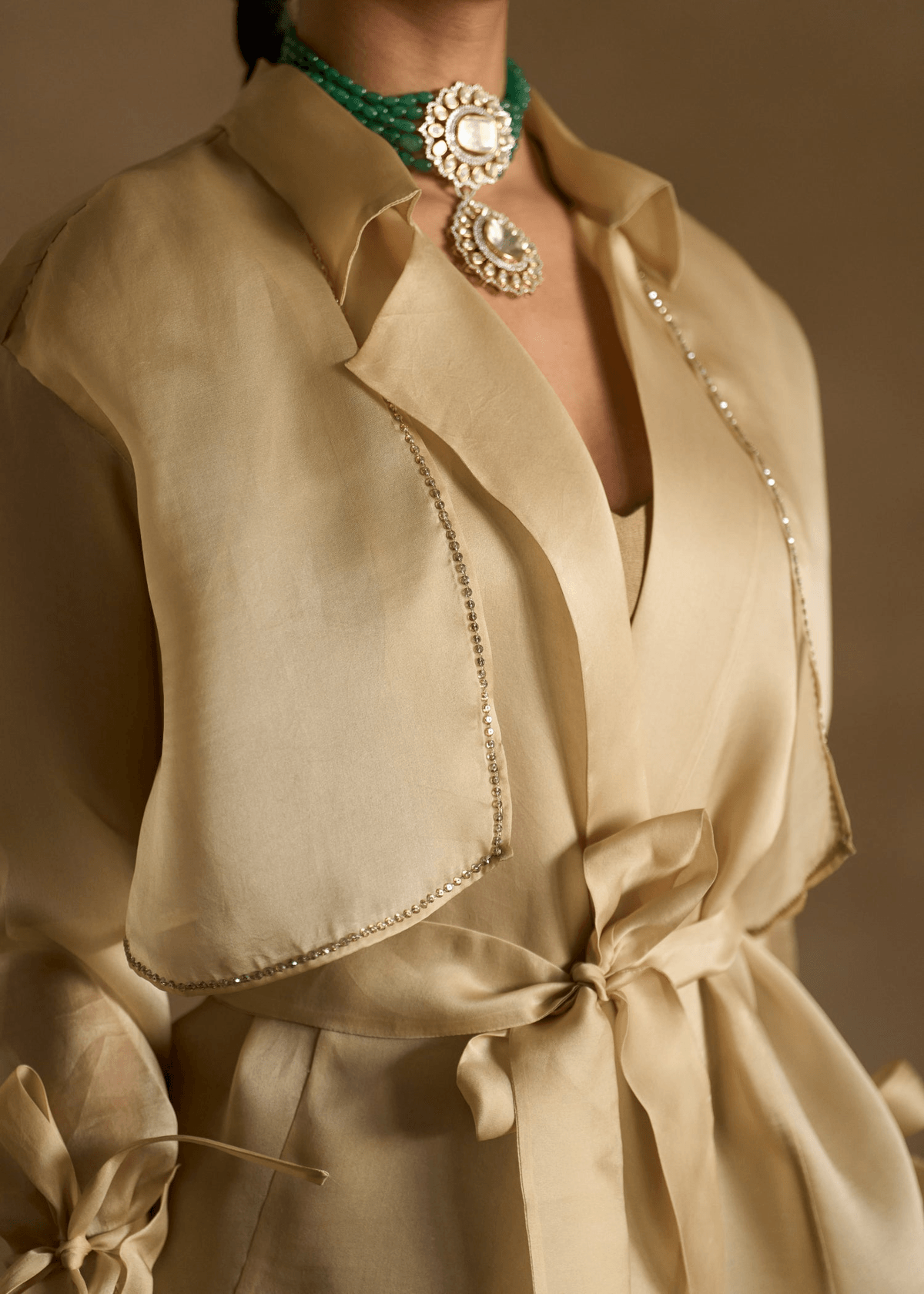 Margot Beige Gold Trench Set - View 2 - Superr*