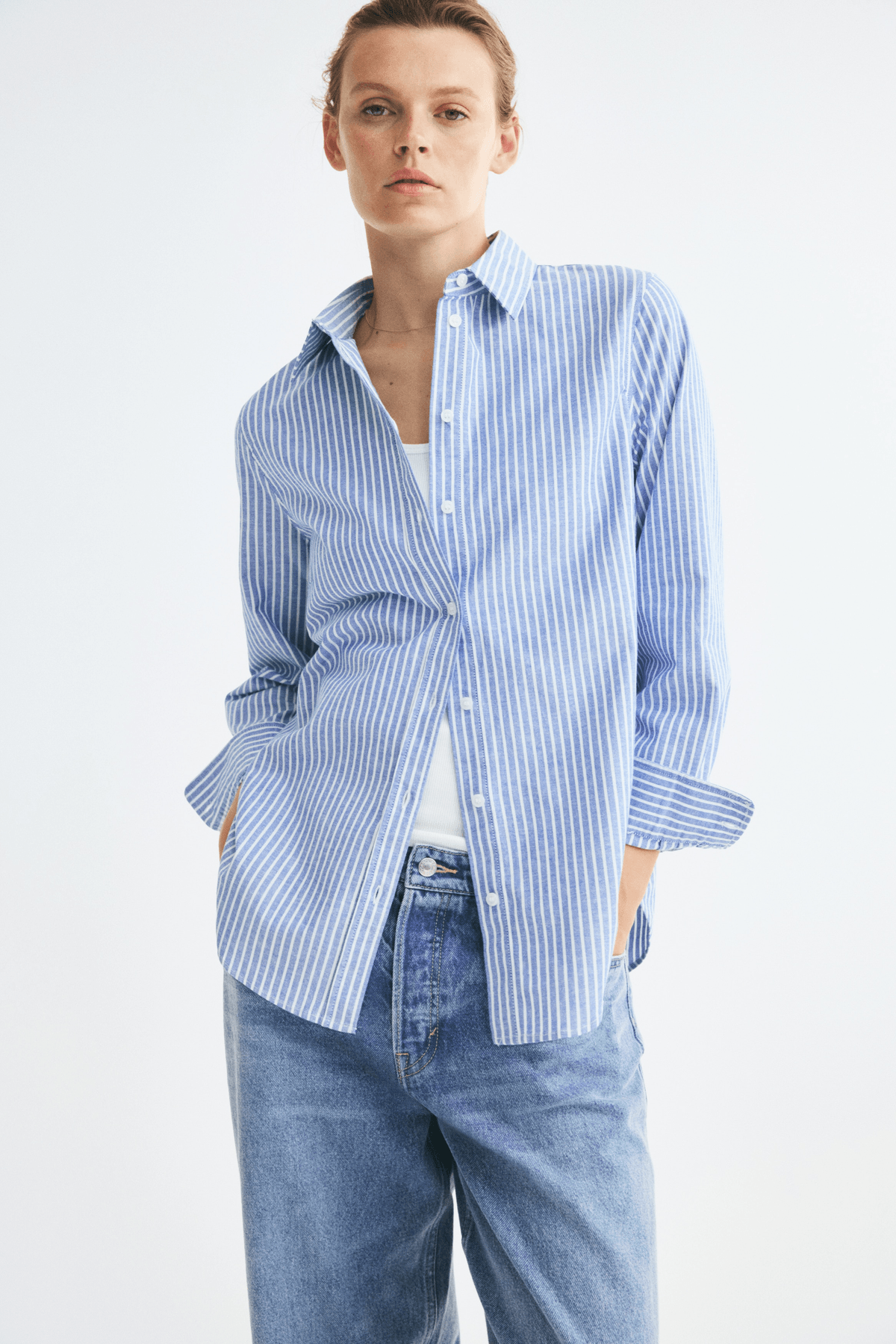 Women's Light blue/Striped Oxford shirt - View 2 - Superr*