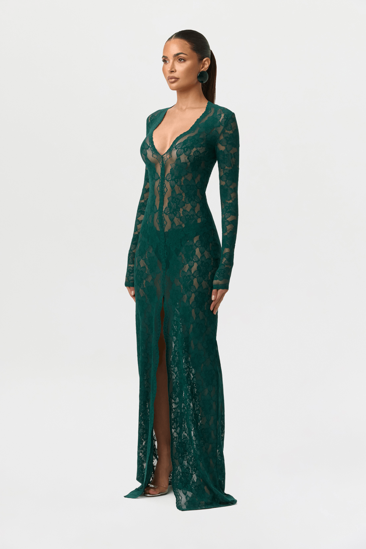 Stretch Lace Maxi Dress - View 3 - Superr*