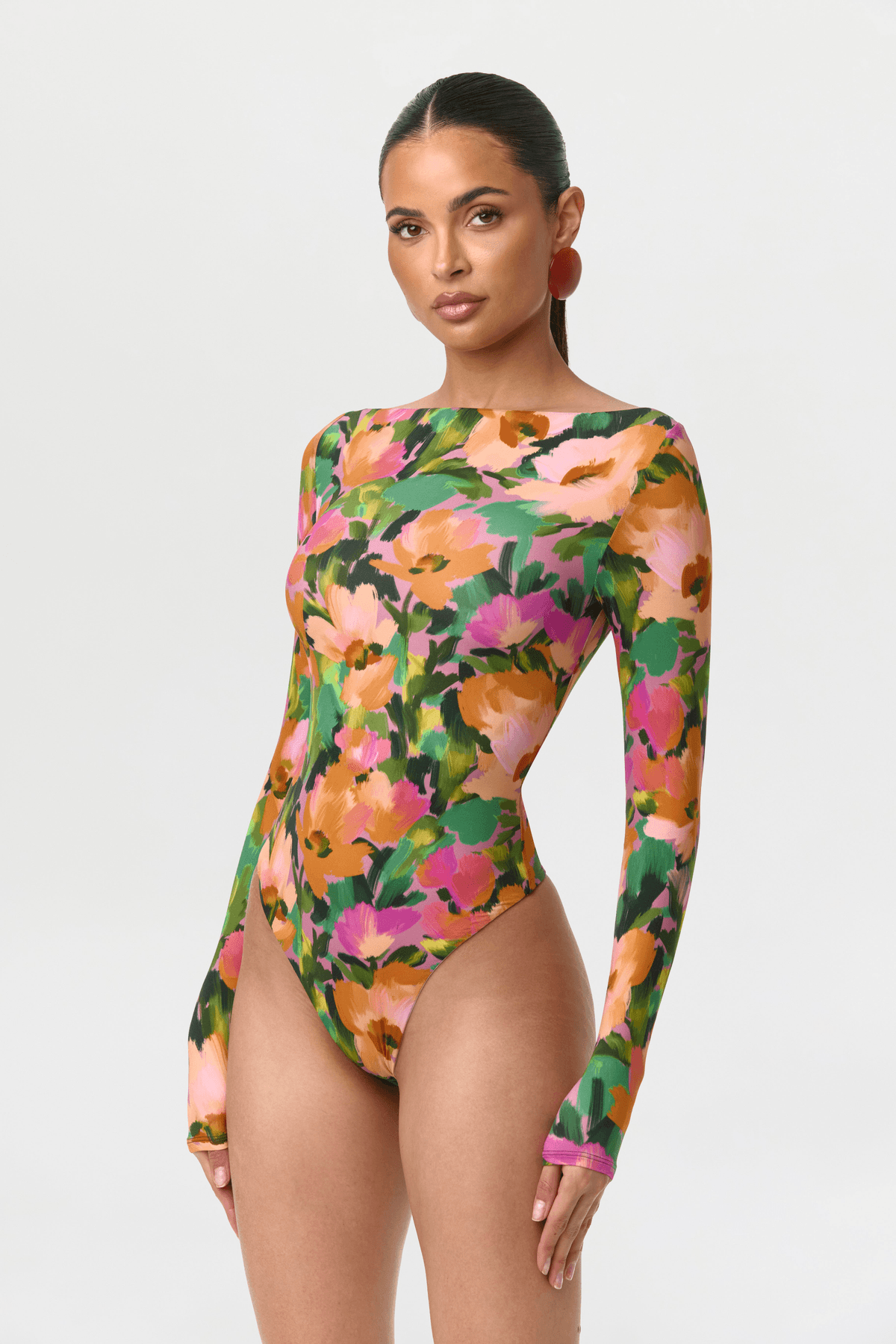 Naked Print Boatneck Bodysuit - View 3 - Superr*