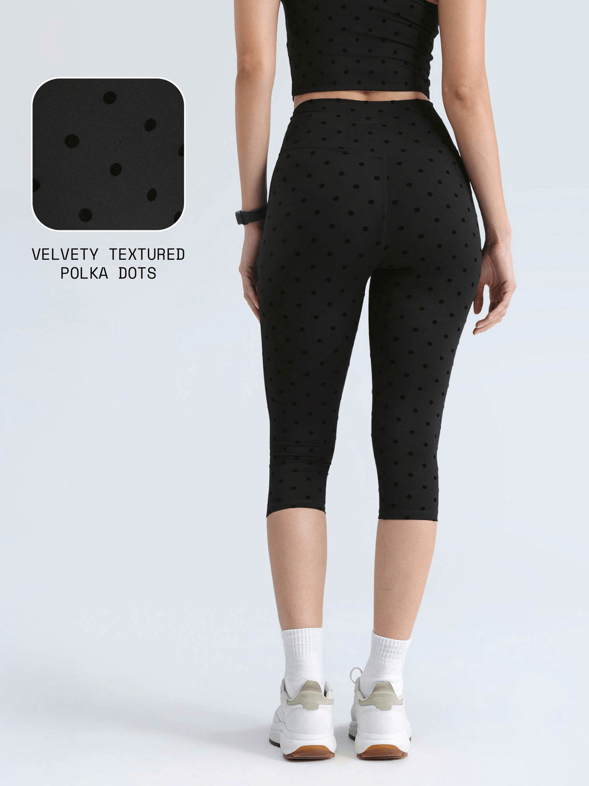 Black Polka Ruched Capri - View 4 - Superr*