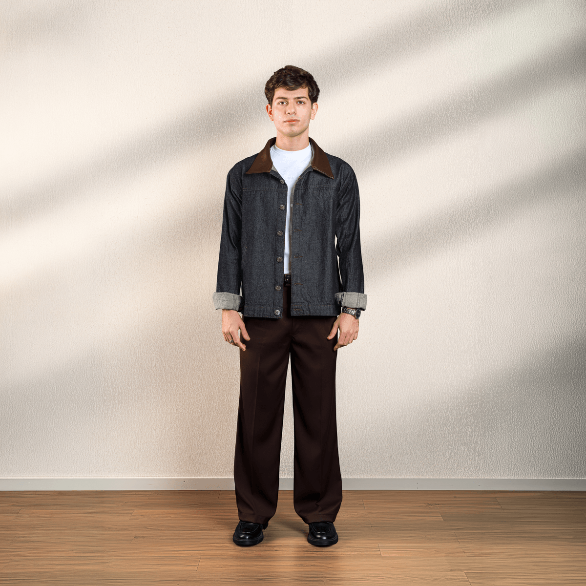Raw Denim Shacket - Charcoal Wash - View 2 - Superr*