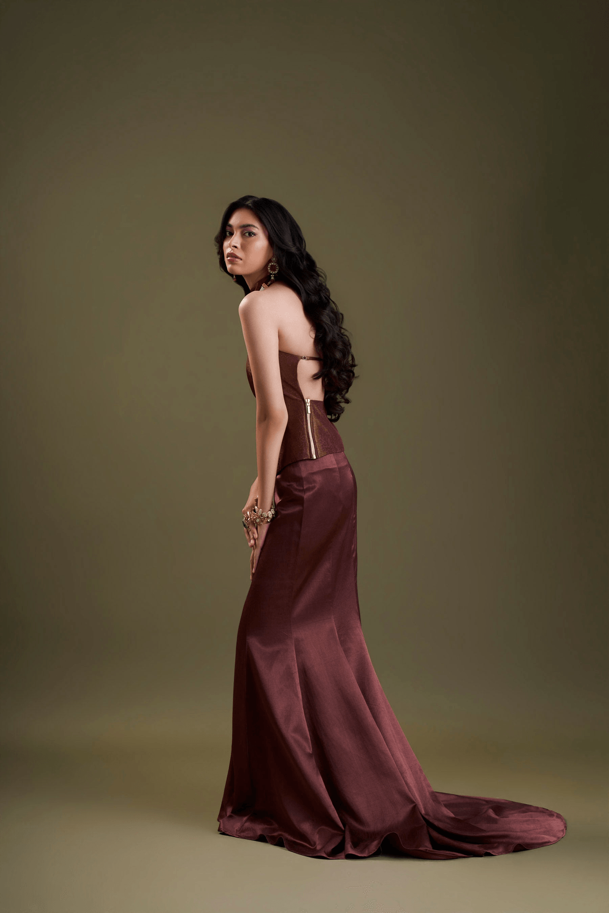 Brown Fishtail Skirt And Top - View 4 - Superr*