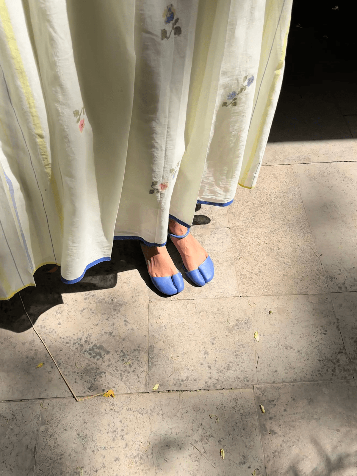 TABI Heel - Blue Ankle Tie - View 4 - Superr*