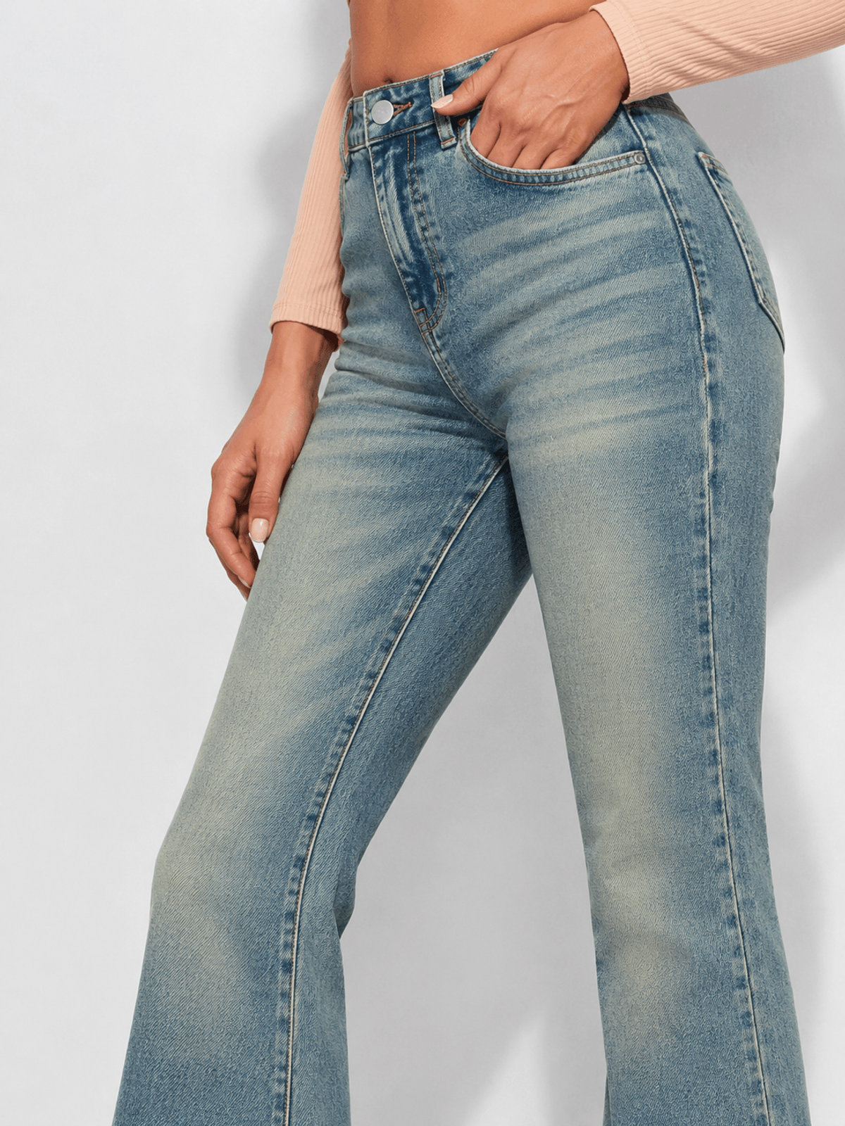 Blue Rinse Flare Fit Jeans - View 3 - Superr*
