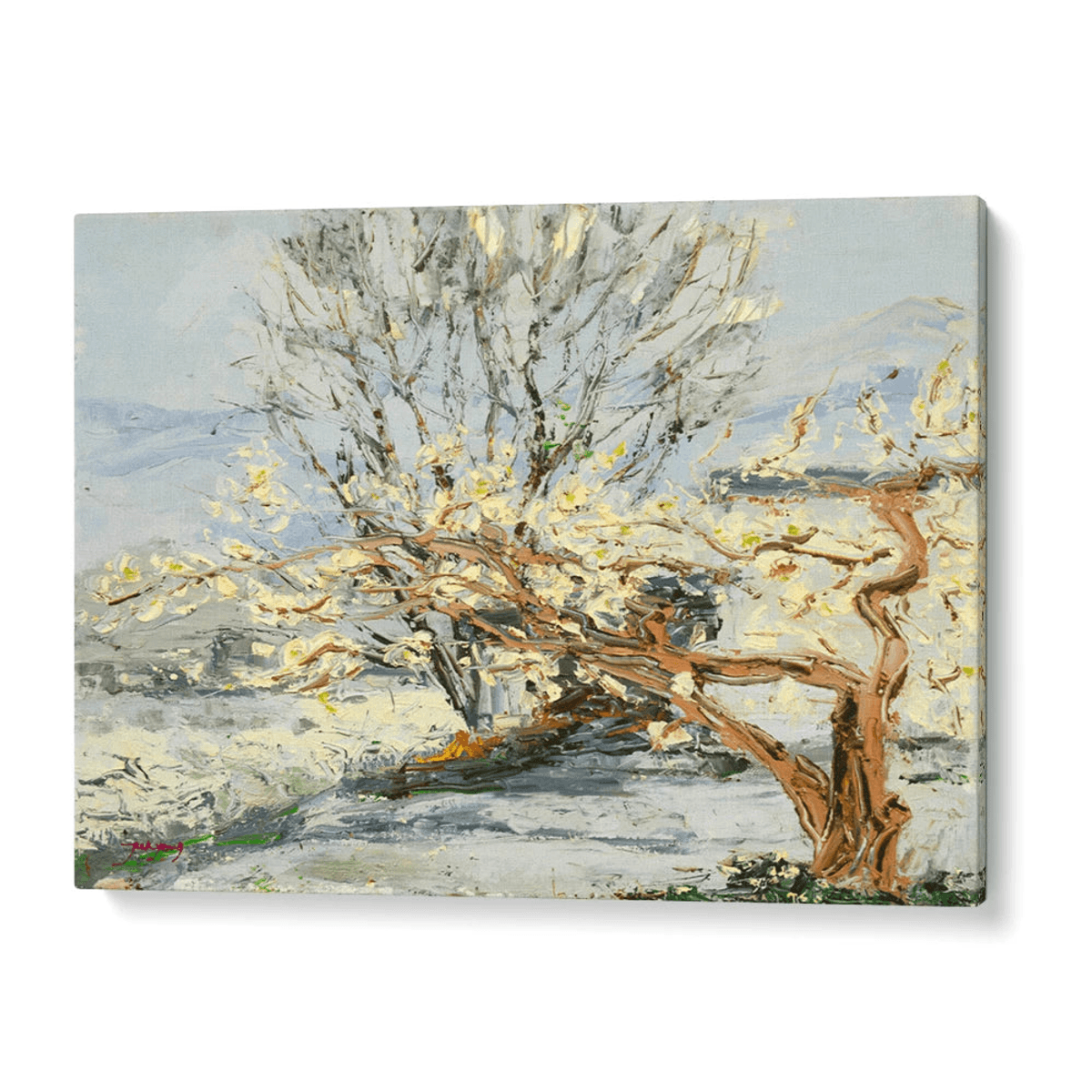 Blossoming Spring Trees Landscape Wall Art Poster