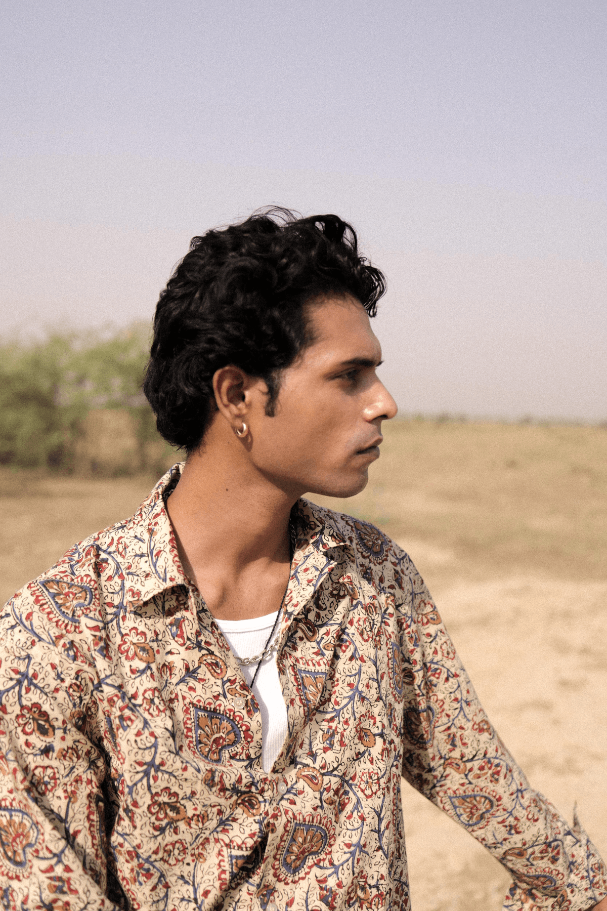 Bagru Hand-Blocked Jaal Summer Shirt - View 3 - Superr*