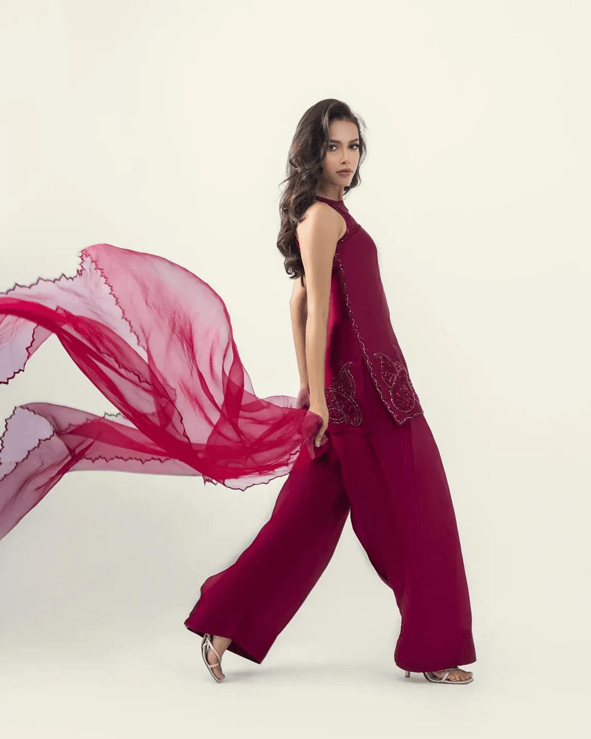 Morello Farshi Salwar Set - View 3 - Superr*