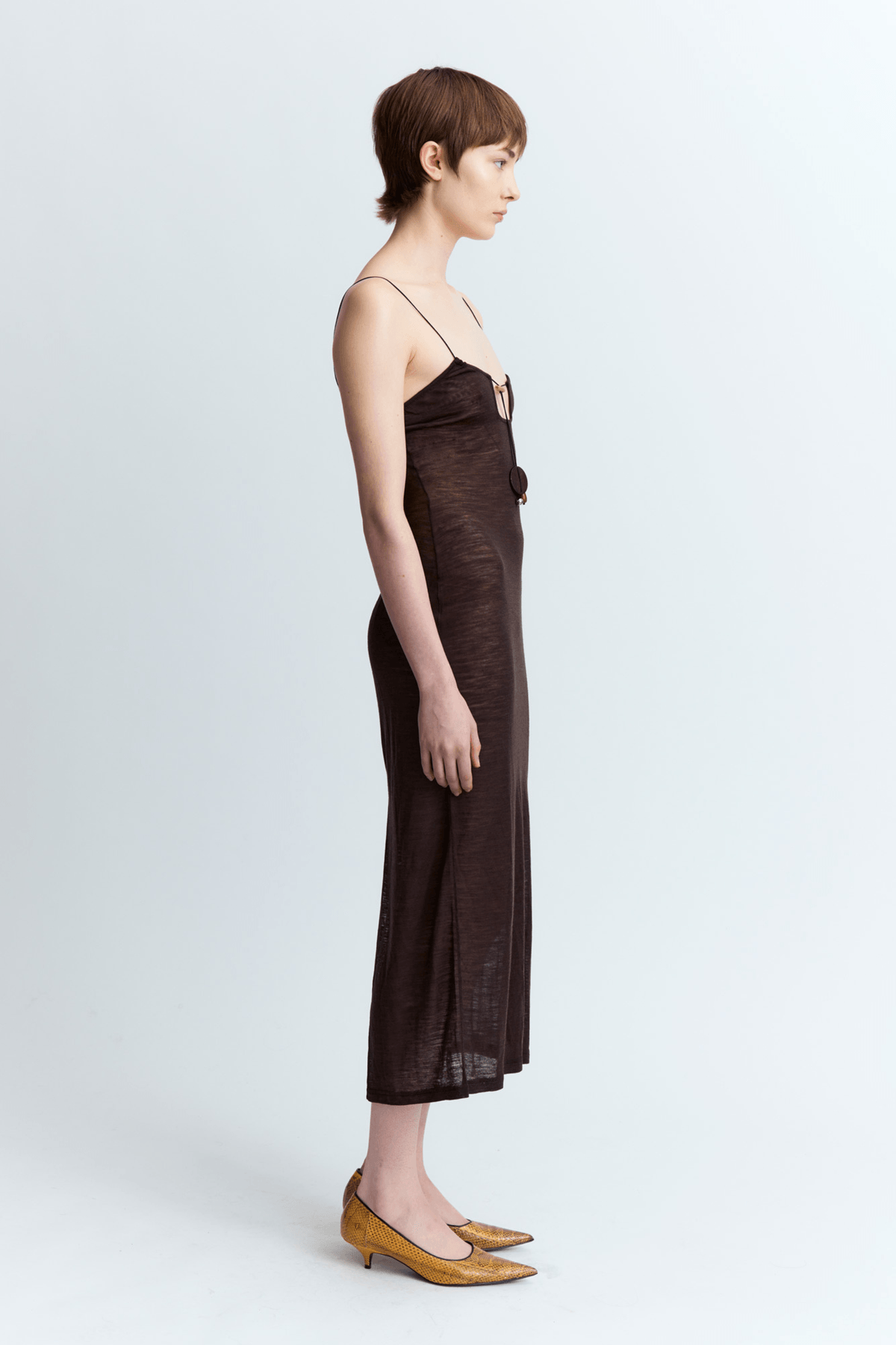 Solaria Midi Dress Brown - View 2 - Superr*