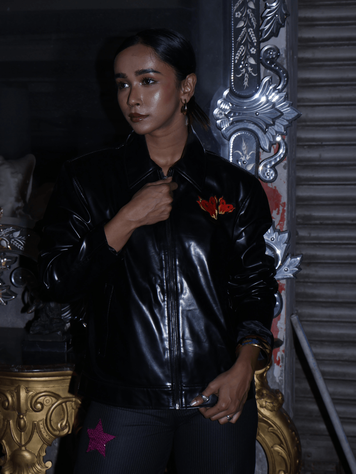 twin flames leather jacket - View 4 - Superr*