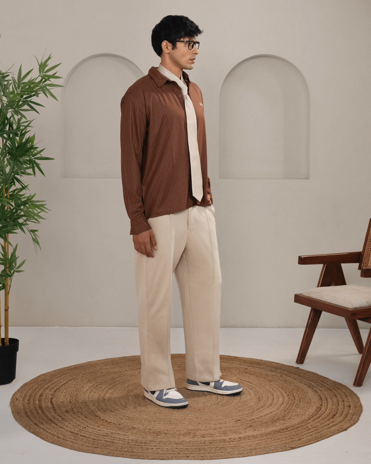Cocoa Pinstripe Shirt - View 4 - Superr*