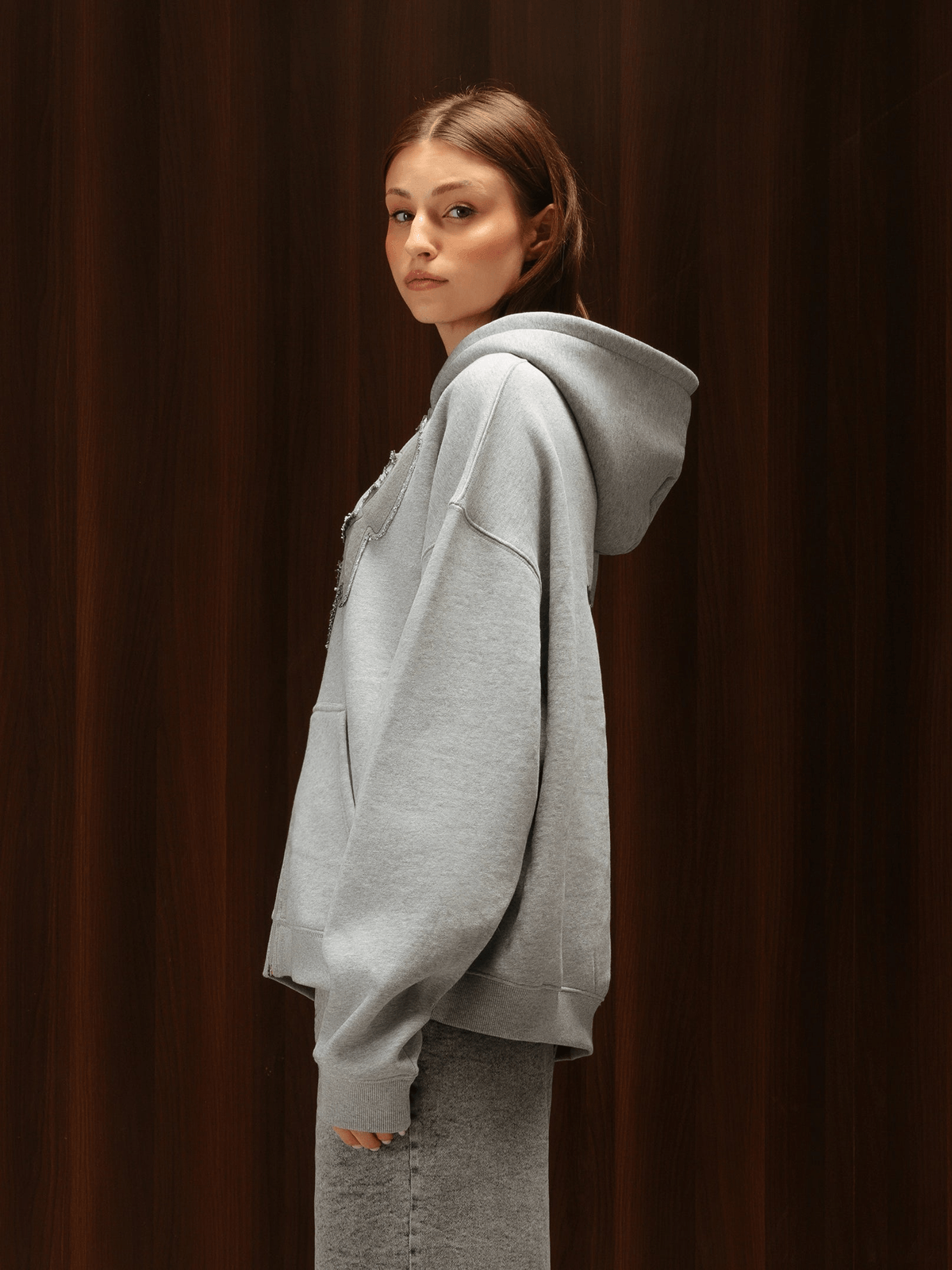 Women's Orbit Hoodie Grey Melange - View 2 - Superr*