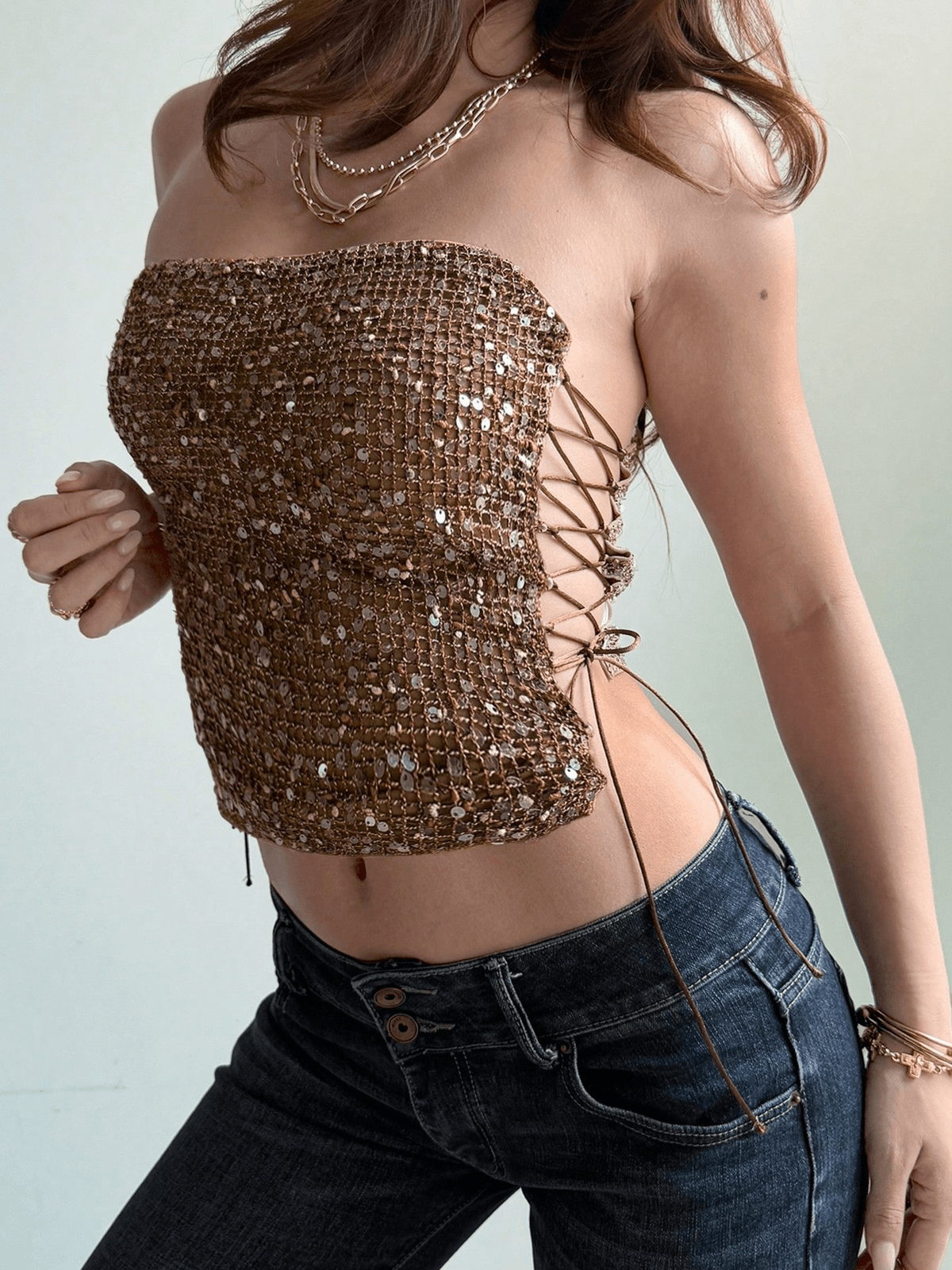 Lace Up Tube Top - View 4 - Superr*