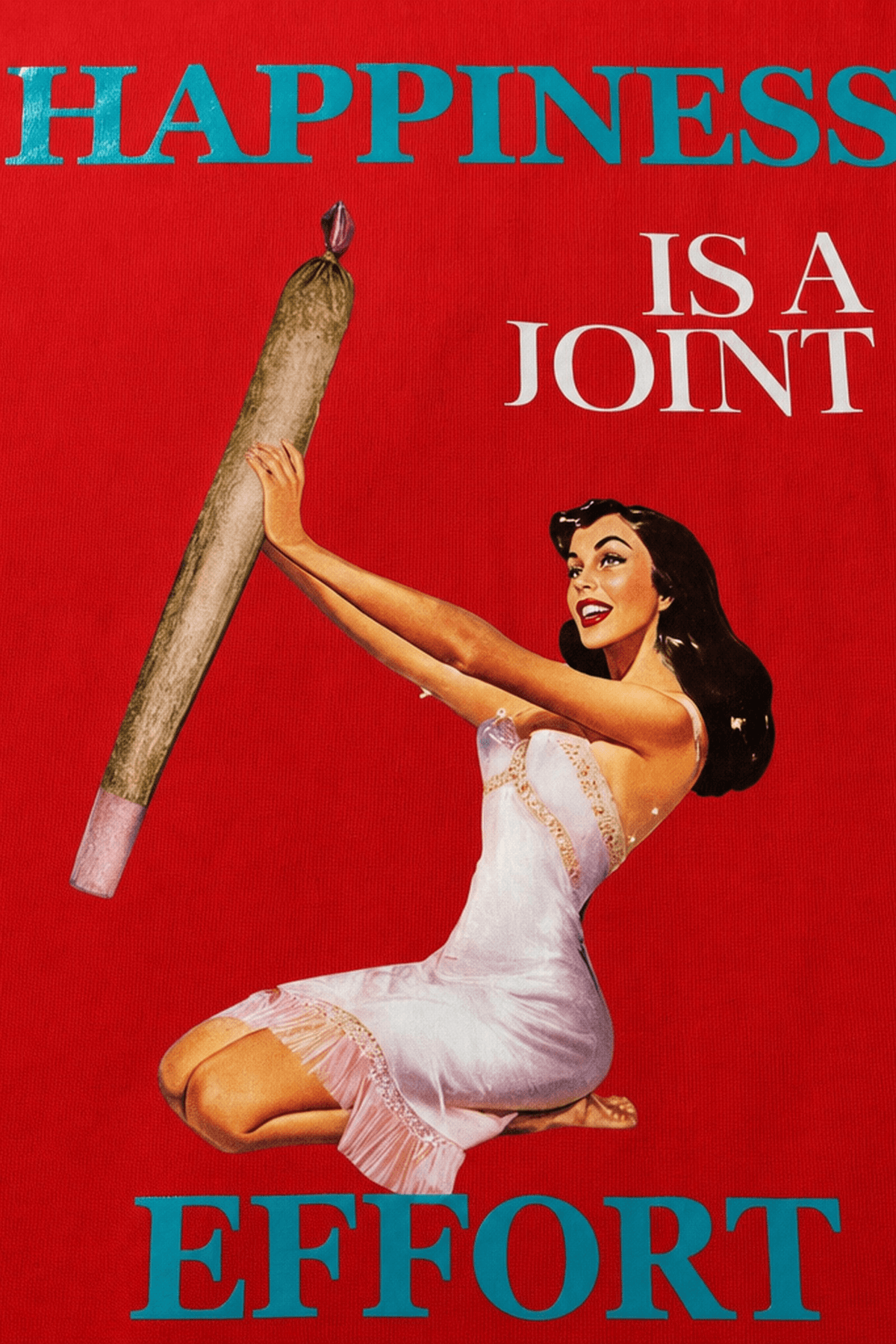 Forfksake Happiness Is A Joint Effort T-Shirt(red) - View 3 - Superr*