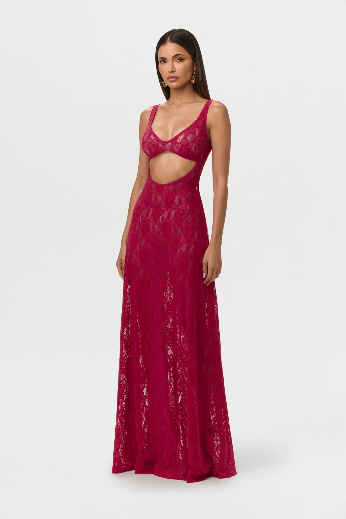 Stretch Lace Cutout Maxi Dress - View 2 - Superr*