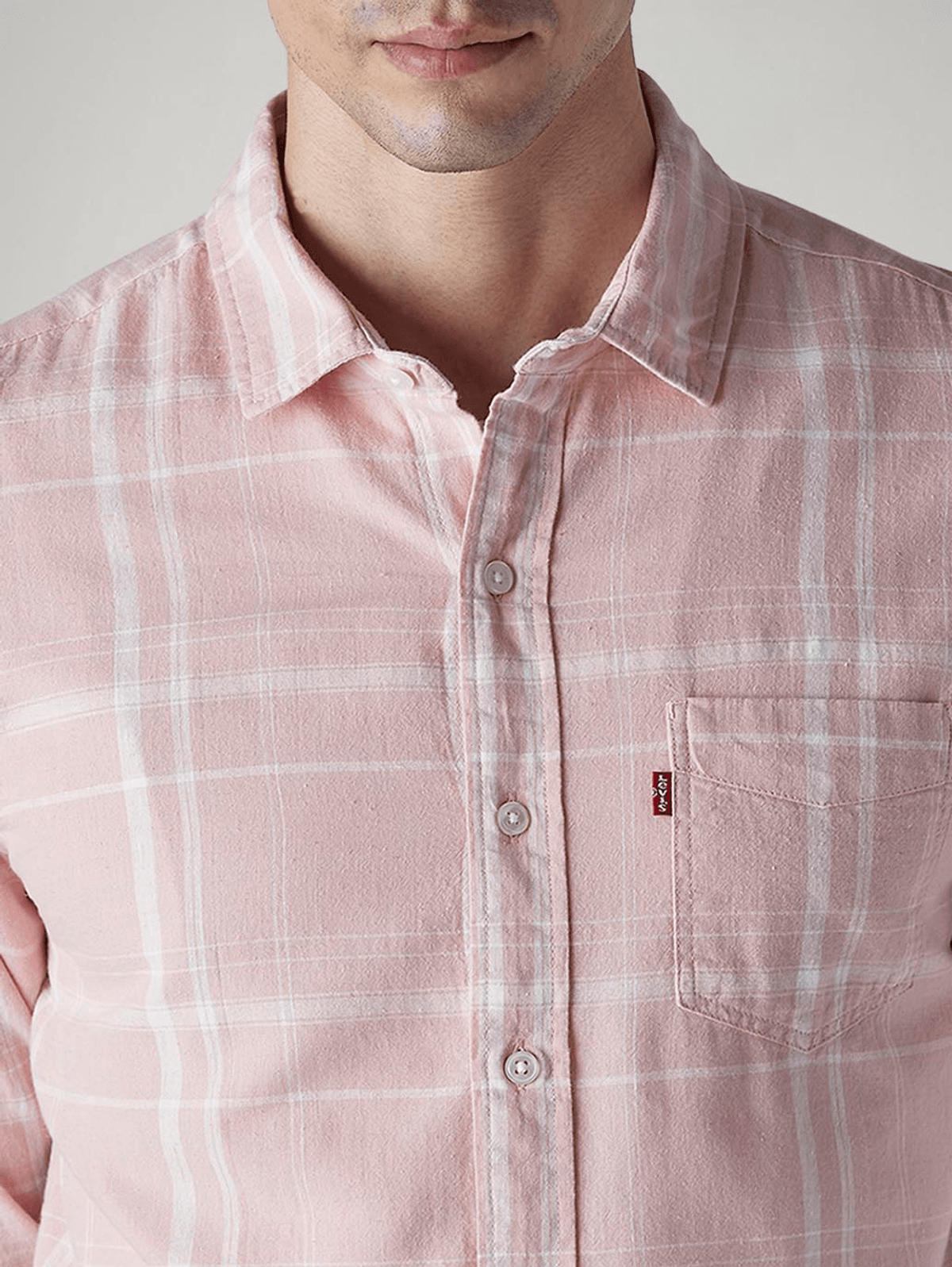 Men's Checkered Slim Fit Linen Shirt - View 4 - Superr*