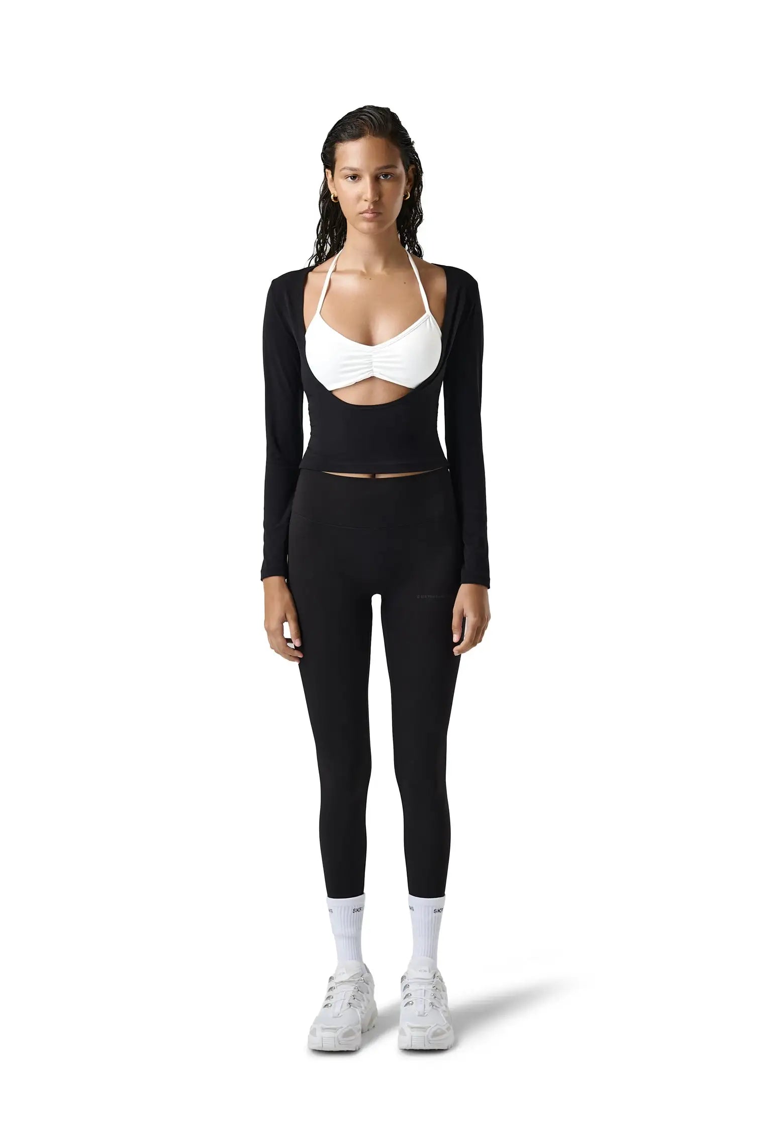 Twinnie Halterneck Bralette with Scoop Neck Top - View 2 - Superr*