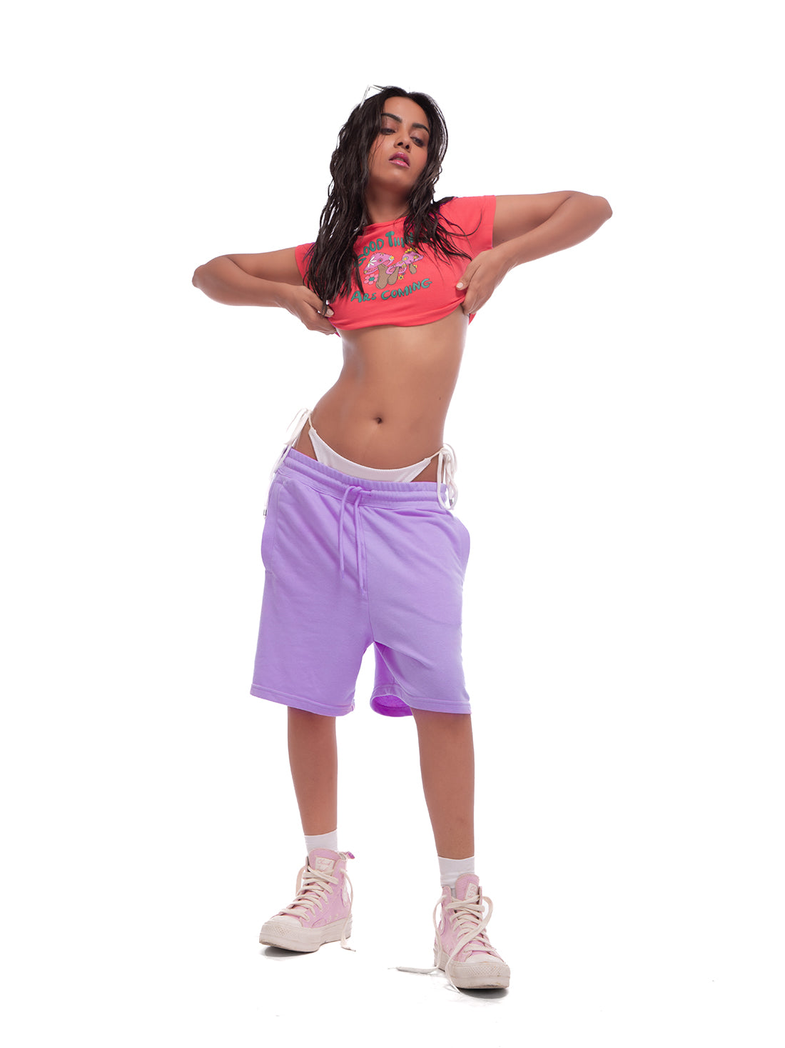Mushroom Pink Baby Tee - View 2 - Superr*