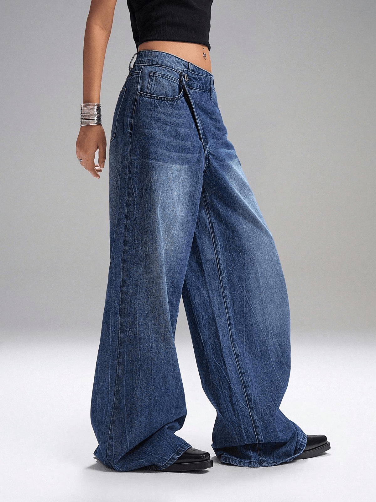 Deconstructed Fly Extra Wide Leg Jeans - View 2 - Superr*