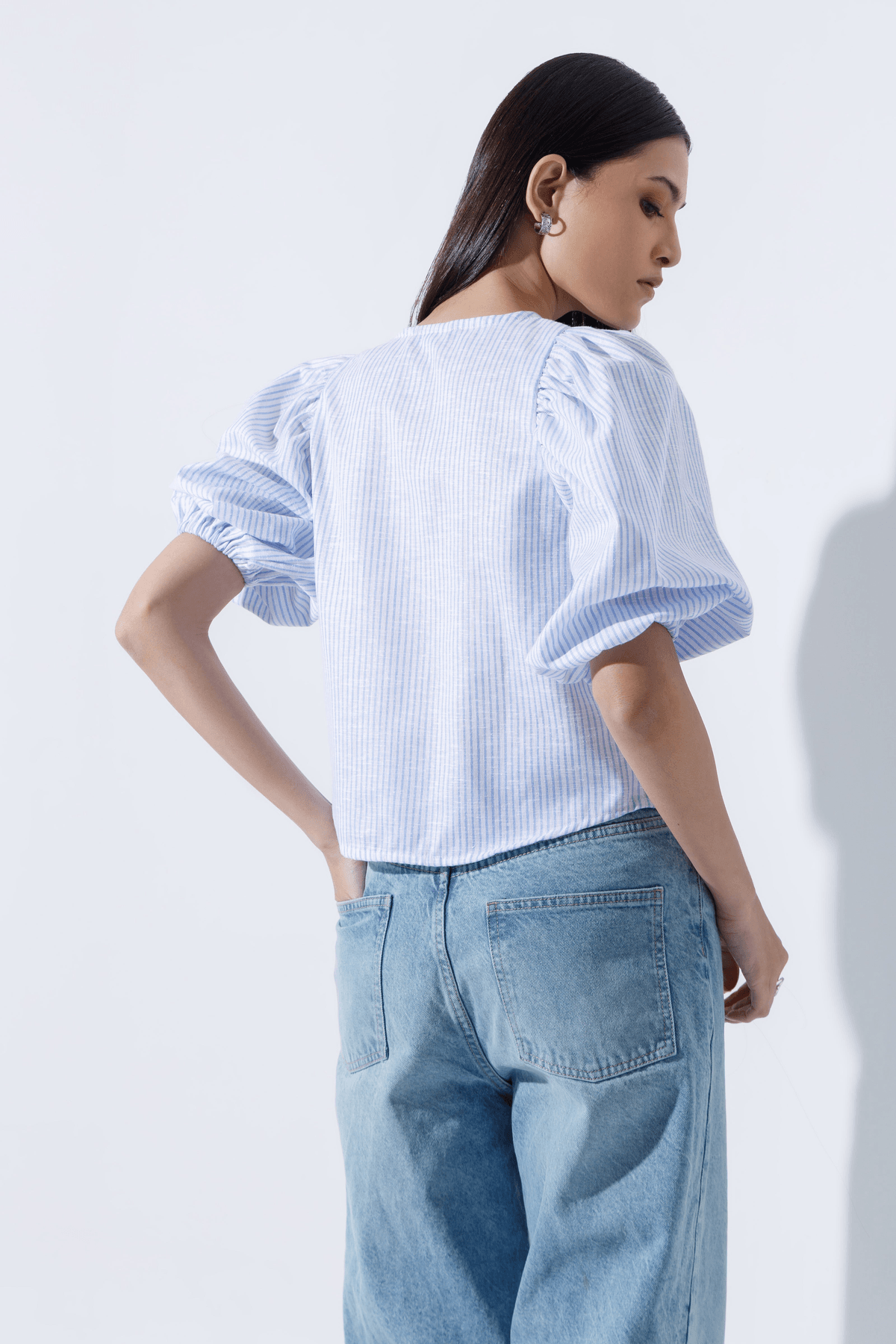 Linen-Blend Blouse - View 2 - Superr*