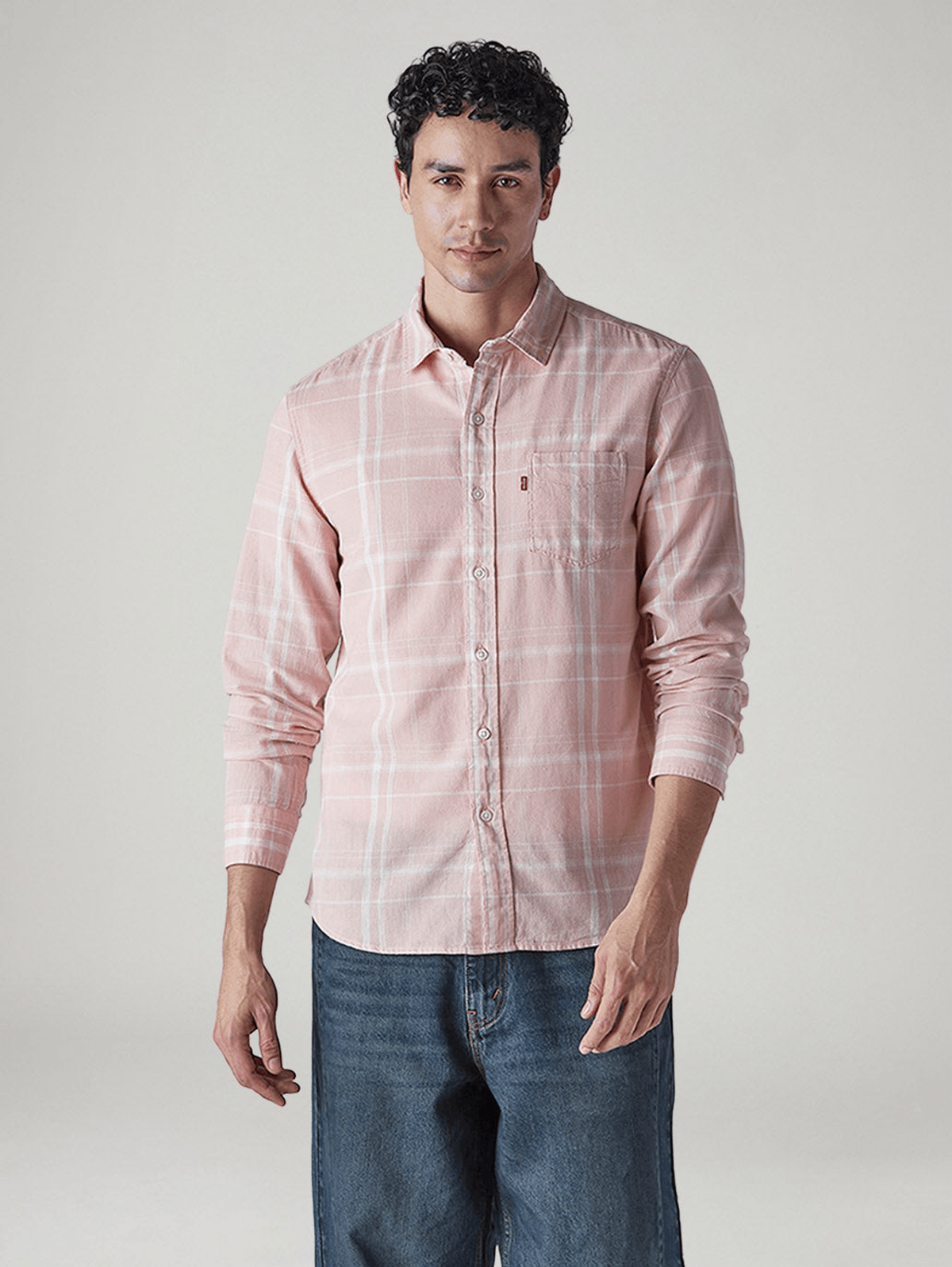 Men's Checkered Slim Fit Linen Shirt - View 2 - Superr*