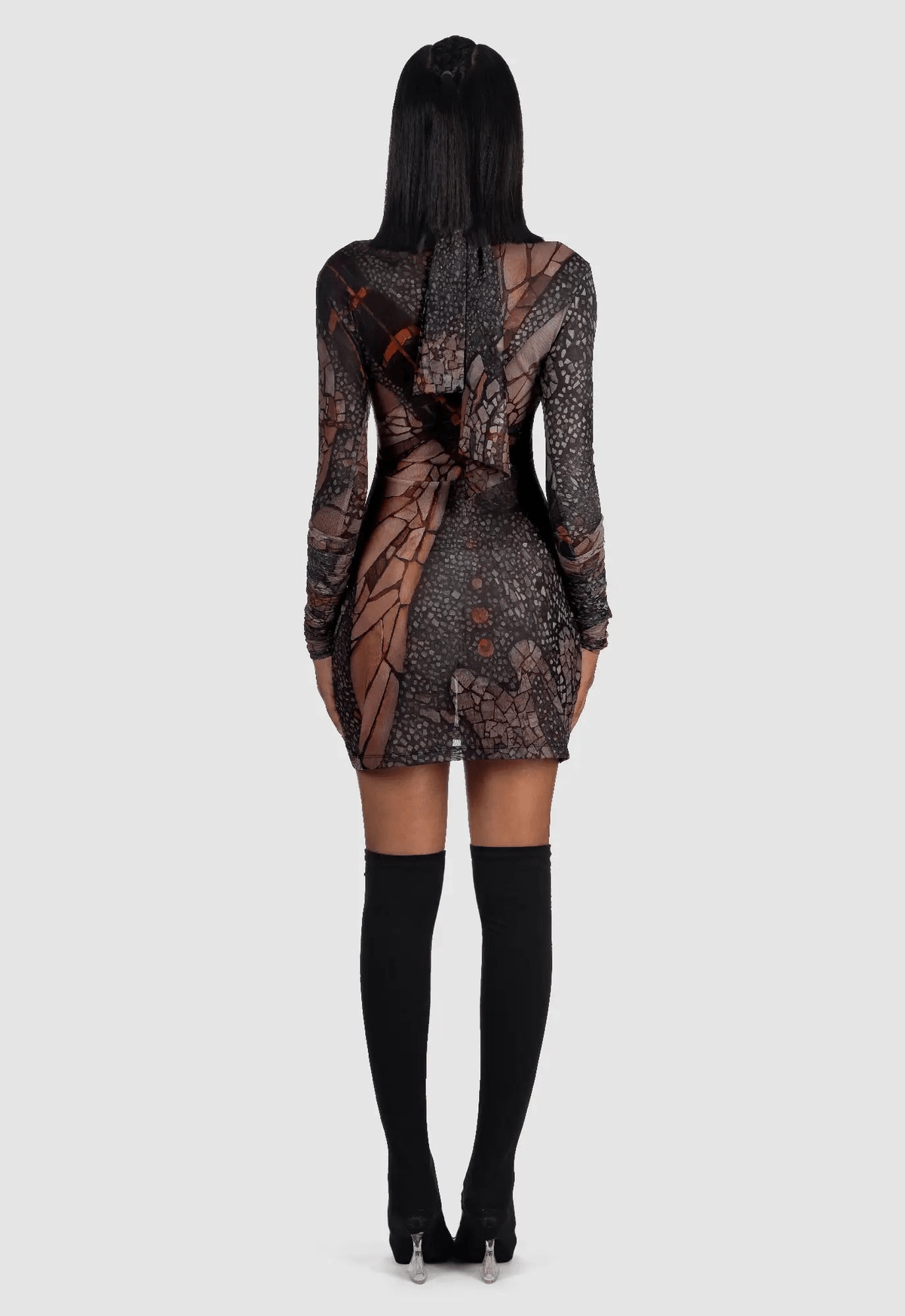 Dragonfly Knit Dress in Mesh - View 3 - Superr*