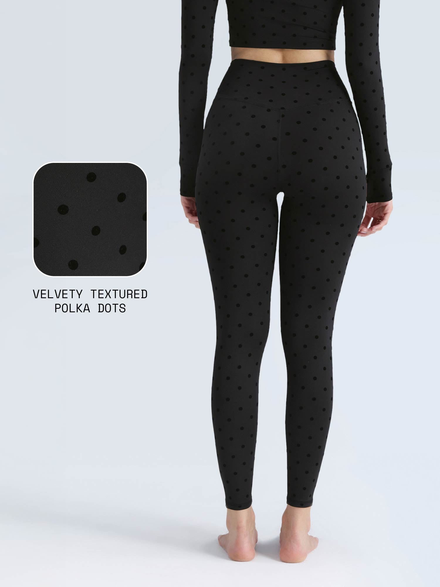 Black Polka Ruched Snug Leggings - View 4 - Superr*