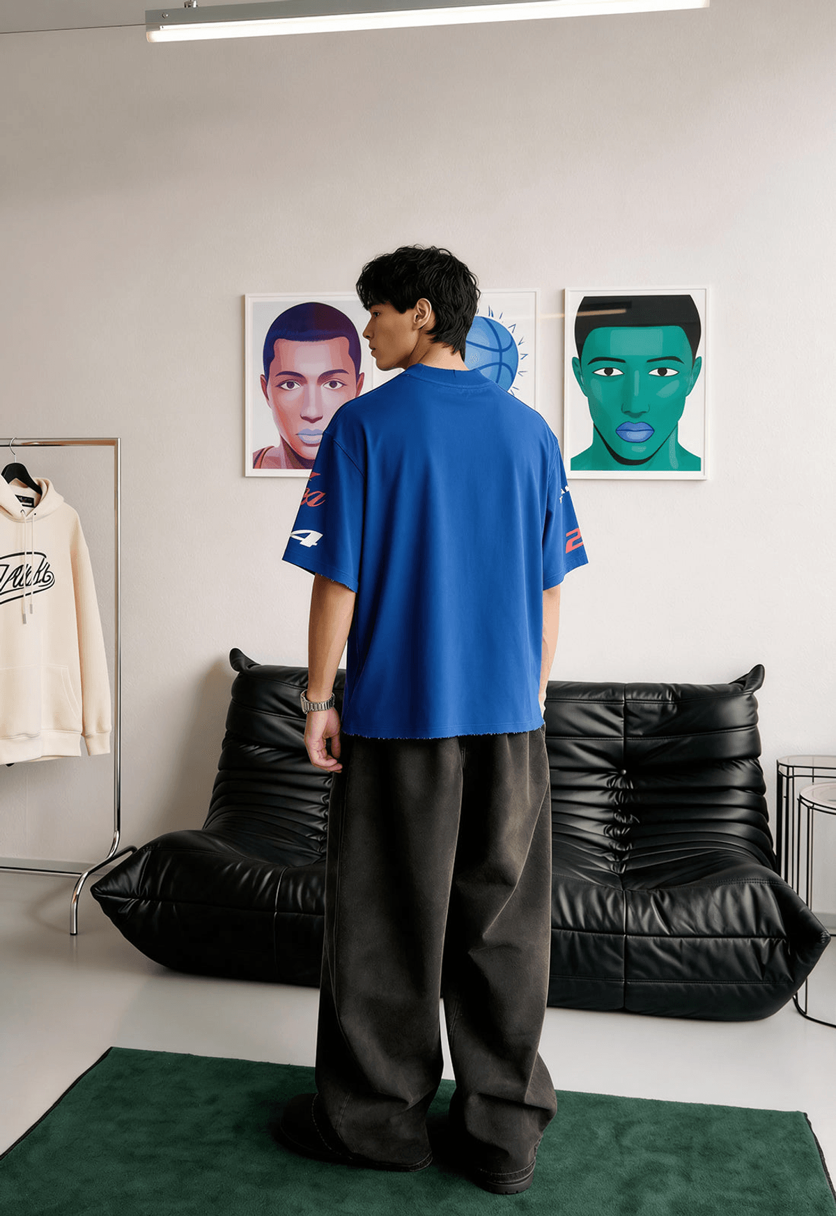 Fast Feel Blue Heavyweight Oversized T-Shirt - View 4 - Superr*