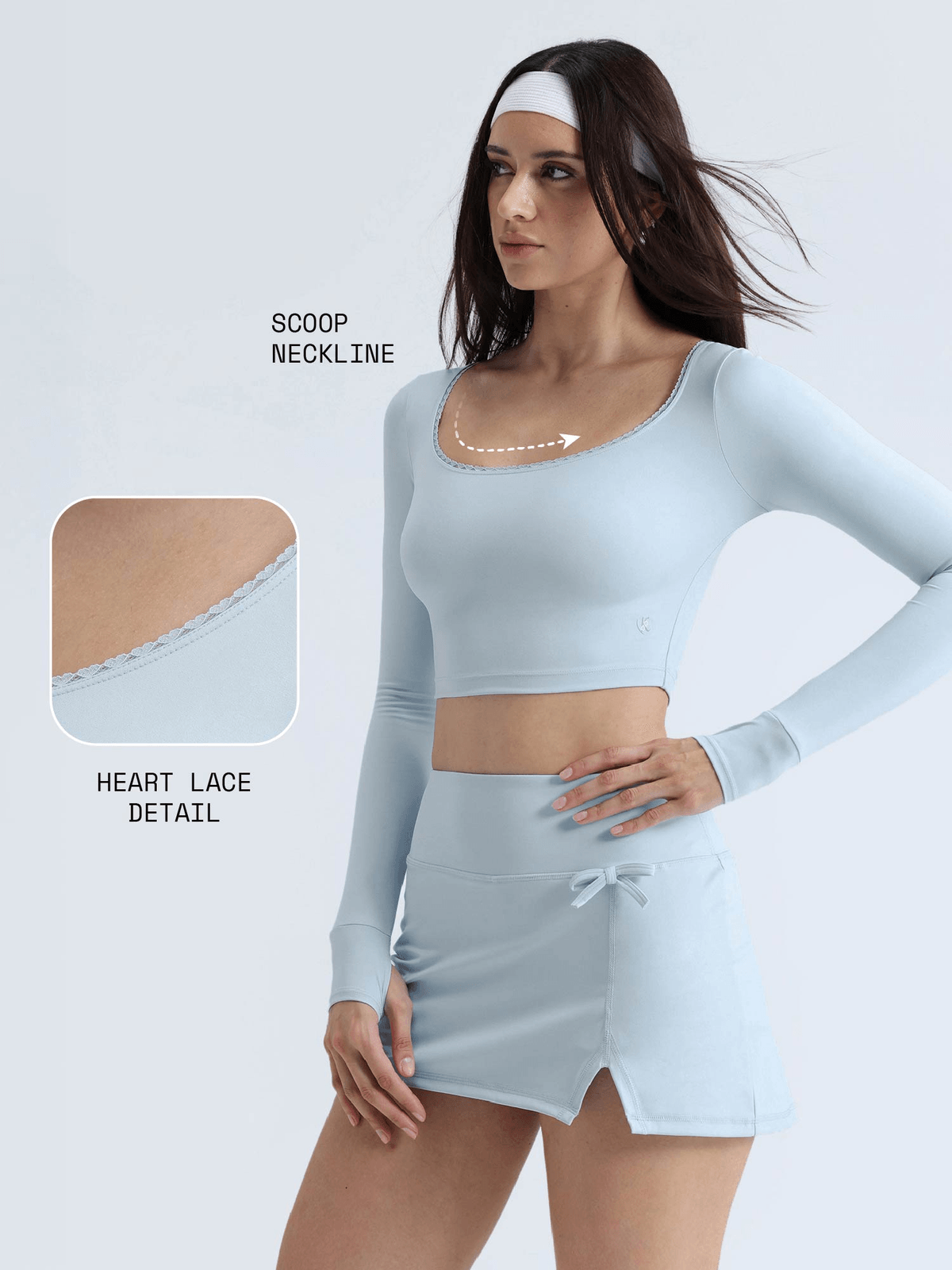 Blue Lace Scoop Neck Top - View 3 - Superr*