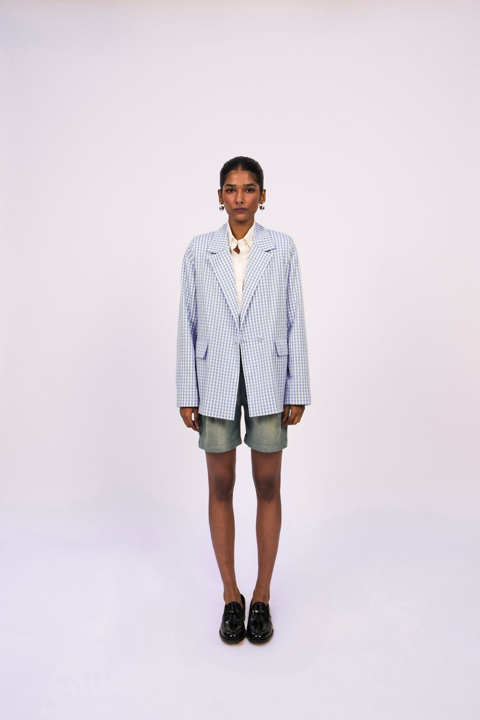 GINGHAM BLAZER JACKET - View 3 - Superr*