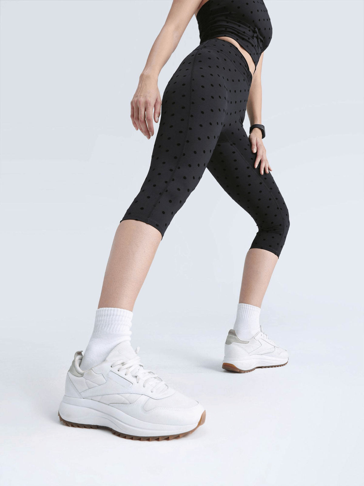 Black Polka Ruched Capri - View 2 - Superr*