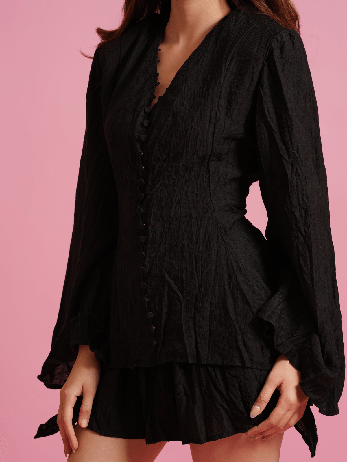 Black Buttoned co-ord set - View 3 - Superr*