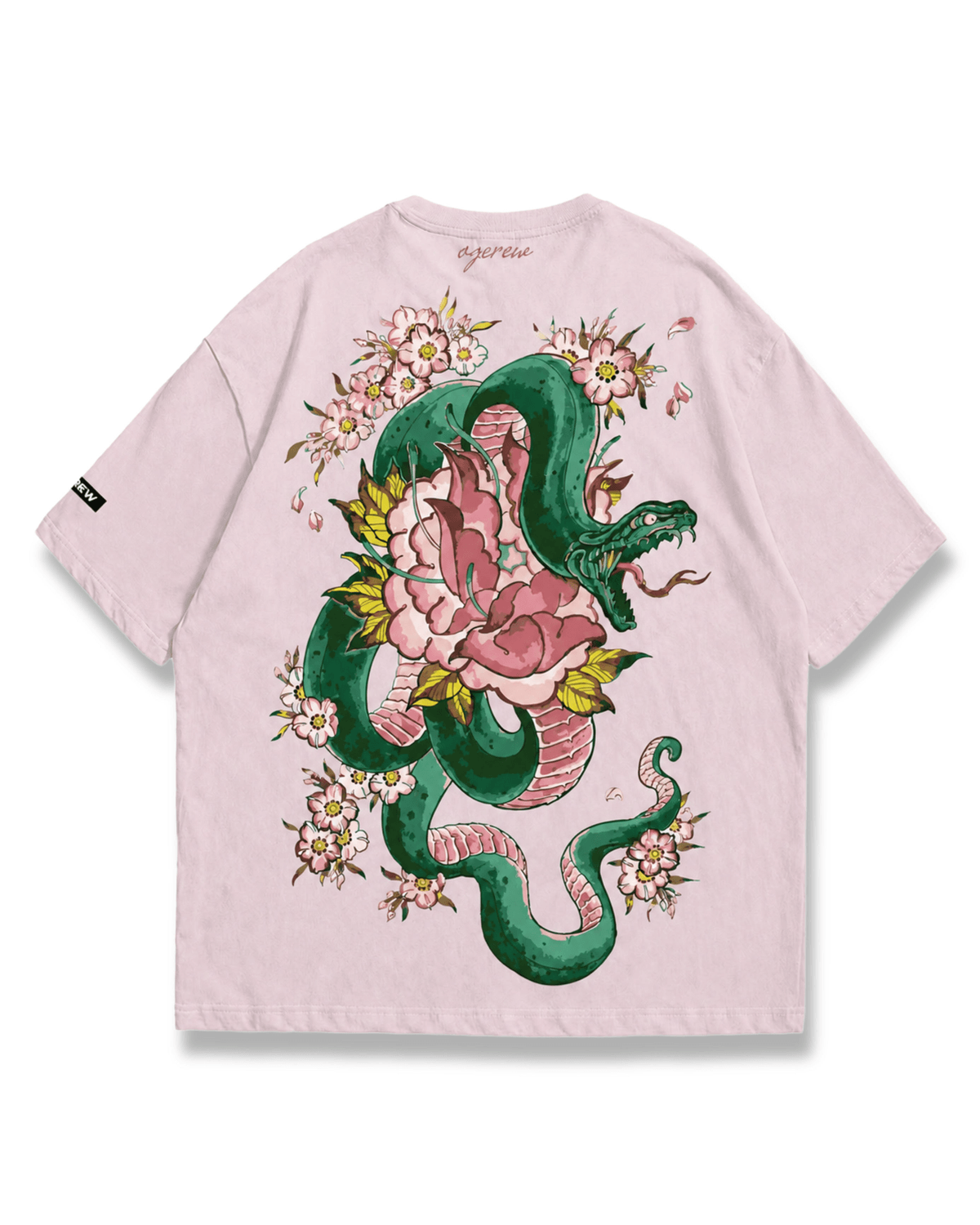 BABY PINK FORBIDDEN SERPENT BLOOM T-SHIRT
