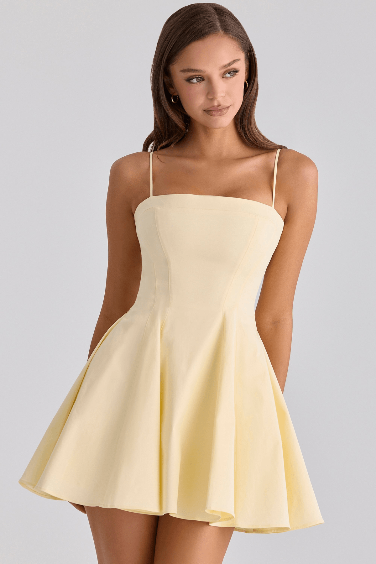 Belle Mini Dress in butter yellow - View 3 - Superr*