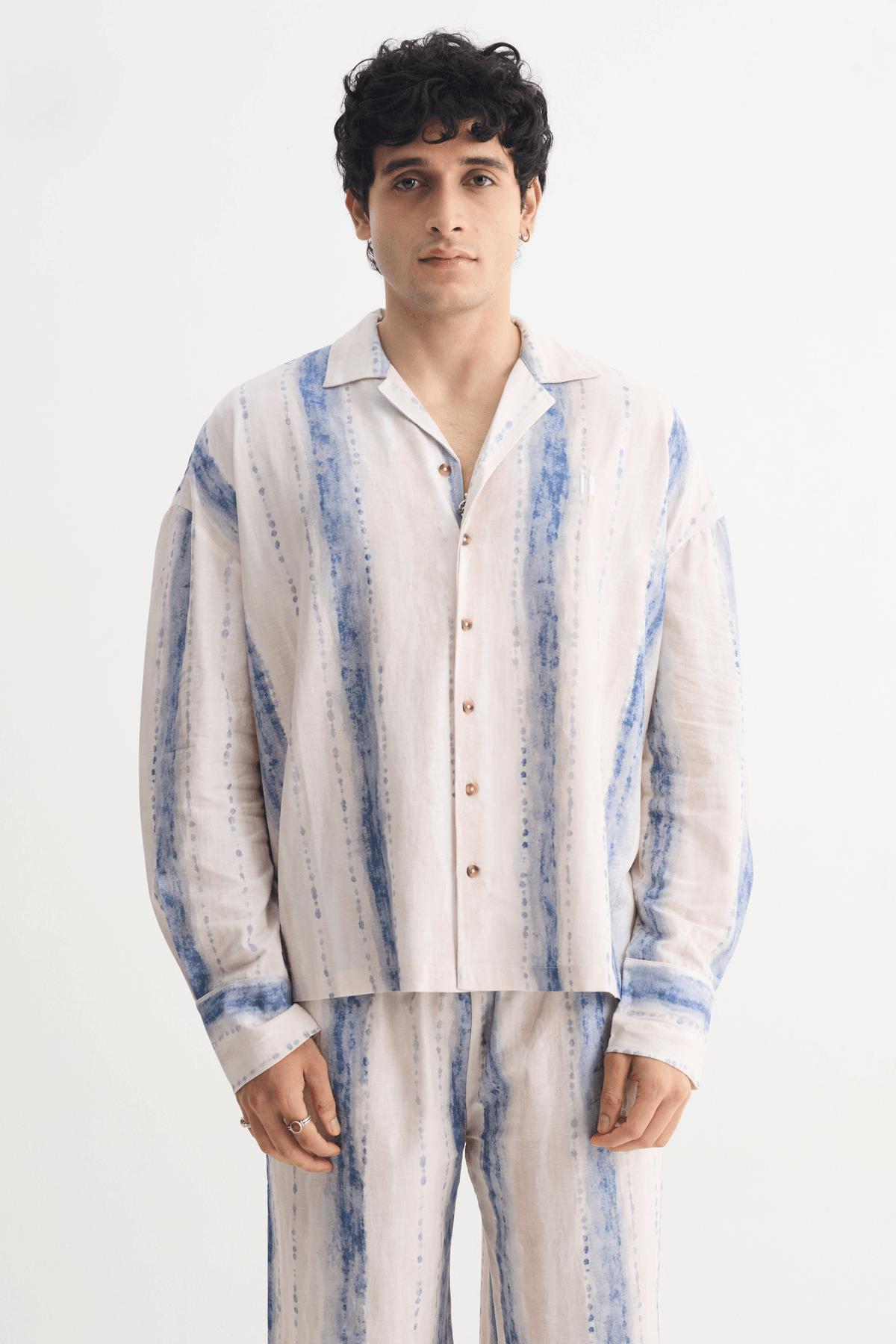 Tie Dye Cotton Viscose Shirt - View 2 - Superr*