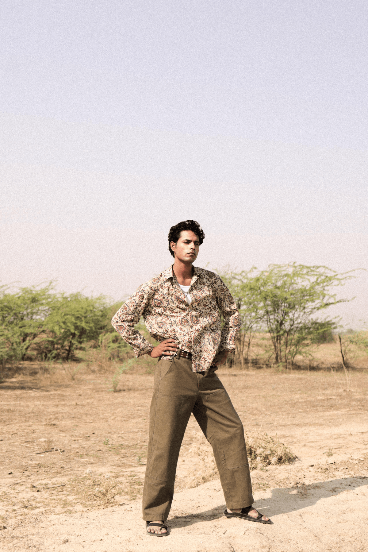Bagru Hand-Blocked Jaal Summer Shirt - View 2 - Superr*