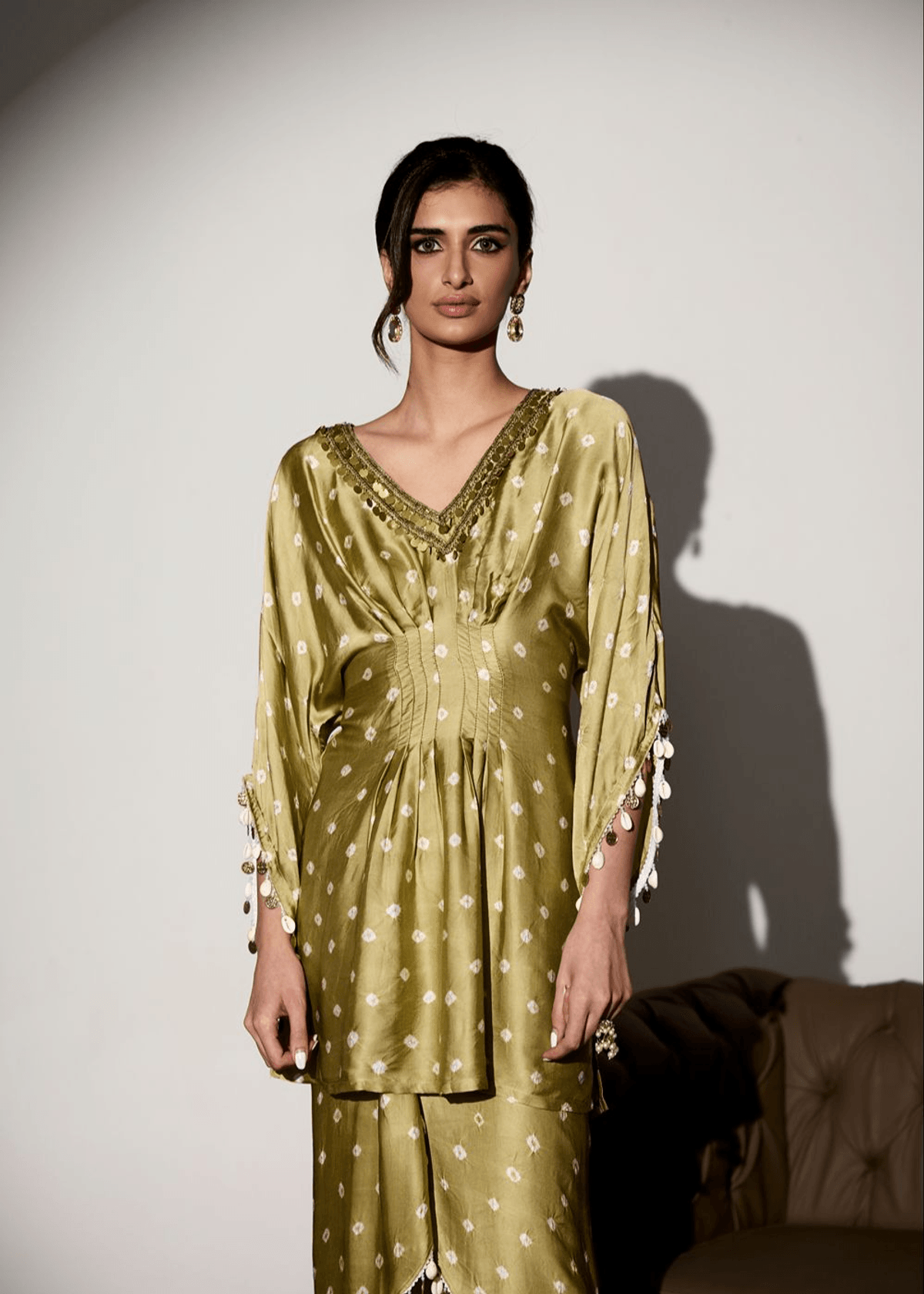 Noor Sage Green Kurti and Dhoti Pant Set - View 2 - Superr*