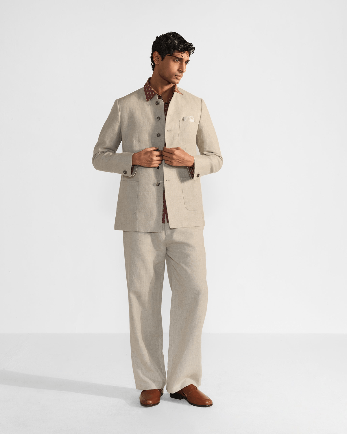 Tahr Bandhgala - Beige - View 2 - Superr*