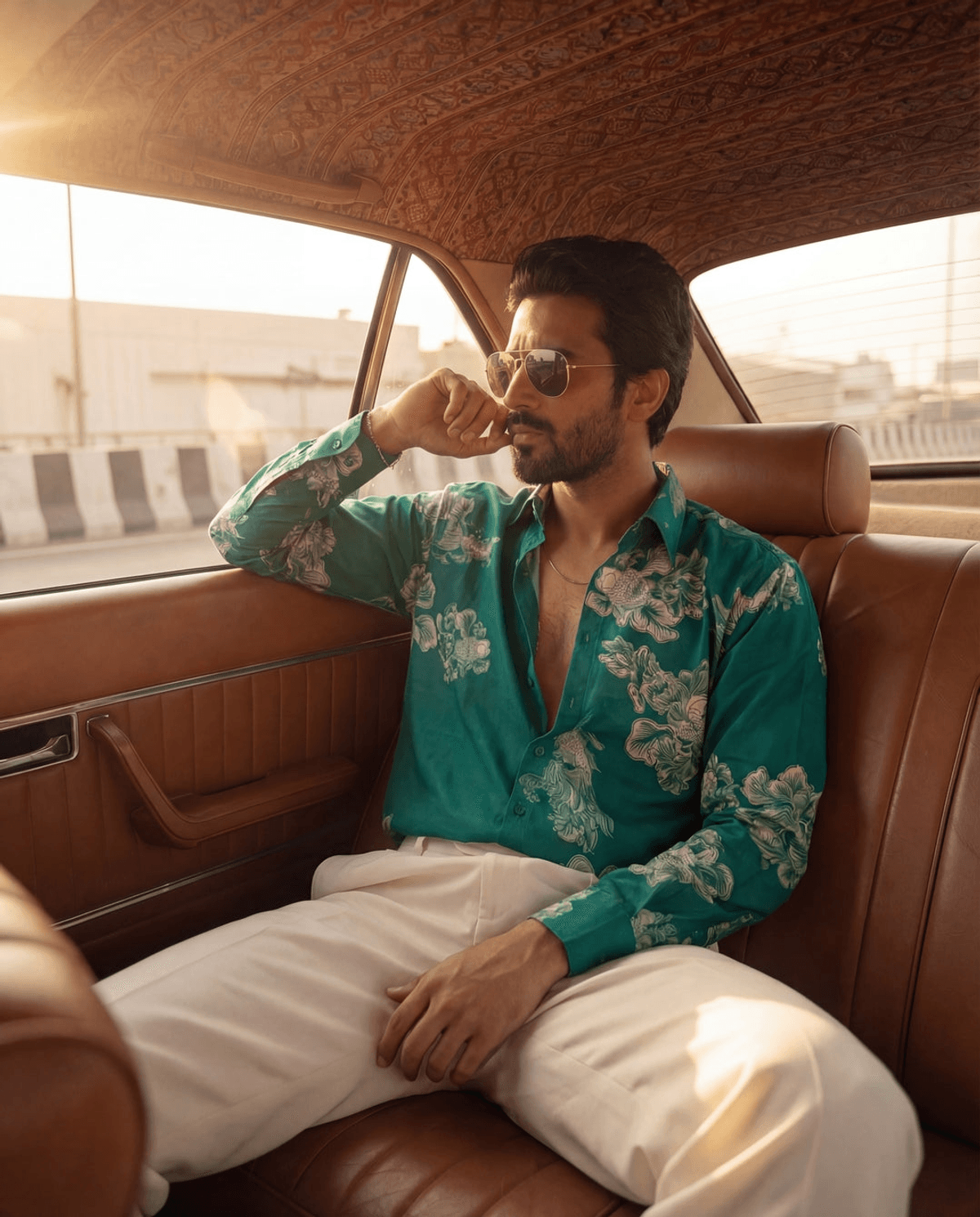 Seafoam Bloom in Green Oxford Collar Shirt - View 3 - Superr*