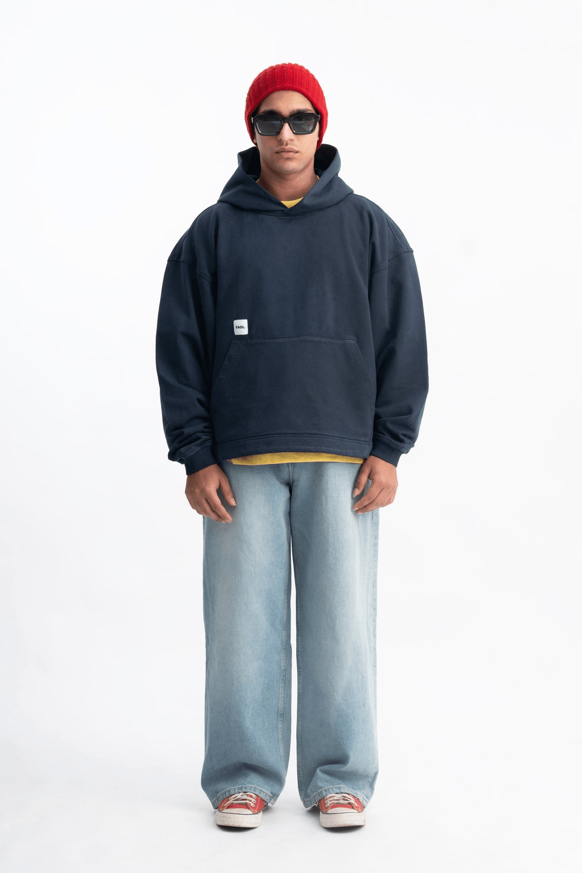 Patch hoodie - Washed Navy - View 2 - Superr*