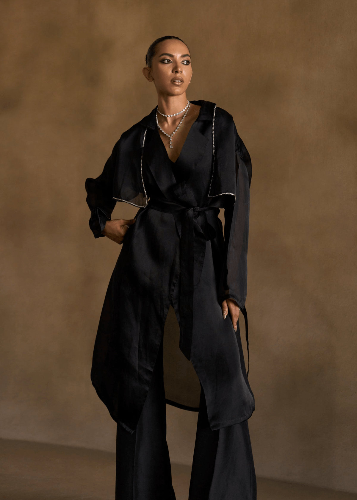 Margot Shadow Black Trench Set - View 2 - Superr*